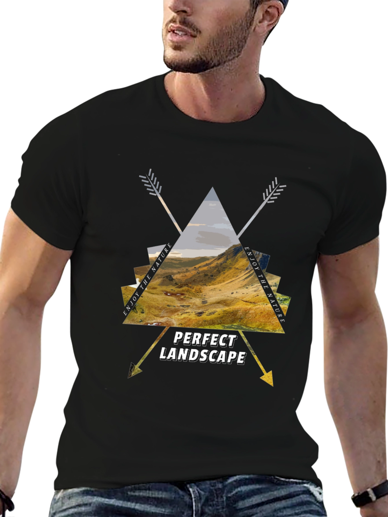 Nature Landscape Graphic Tee - Mens Casual Shirt