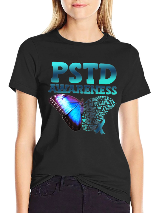 PSTD Awareness Butterfly Graphic T-Shirt