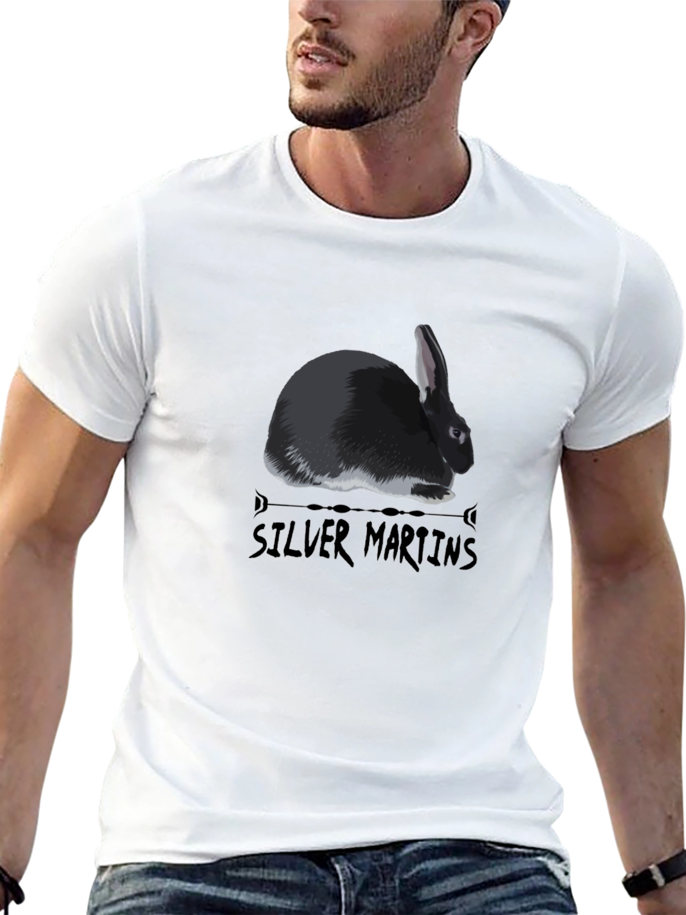 Silver Martens Rabbit Graphic Tee