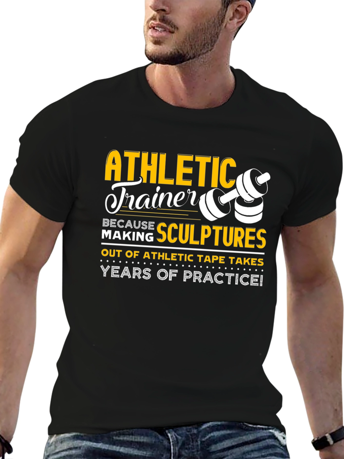 Athletic Trainer Sculpture Black T-Shirt