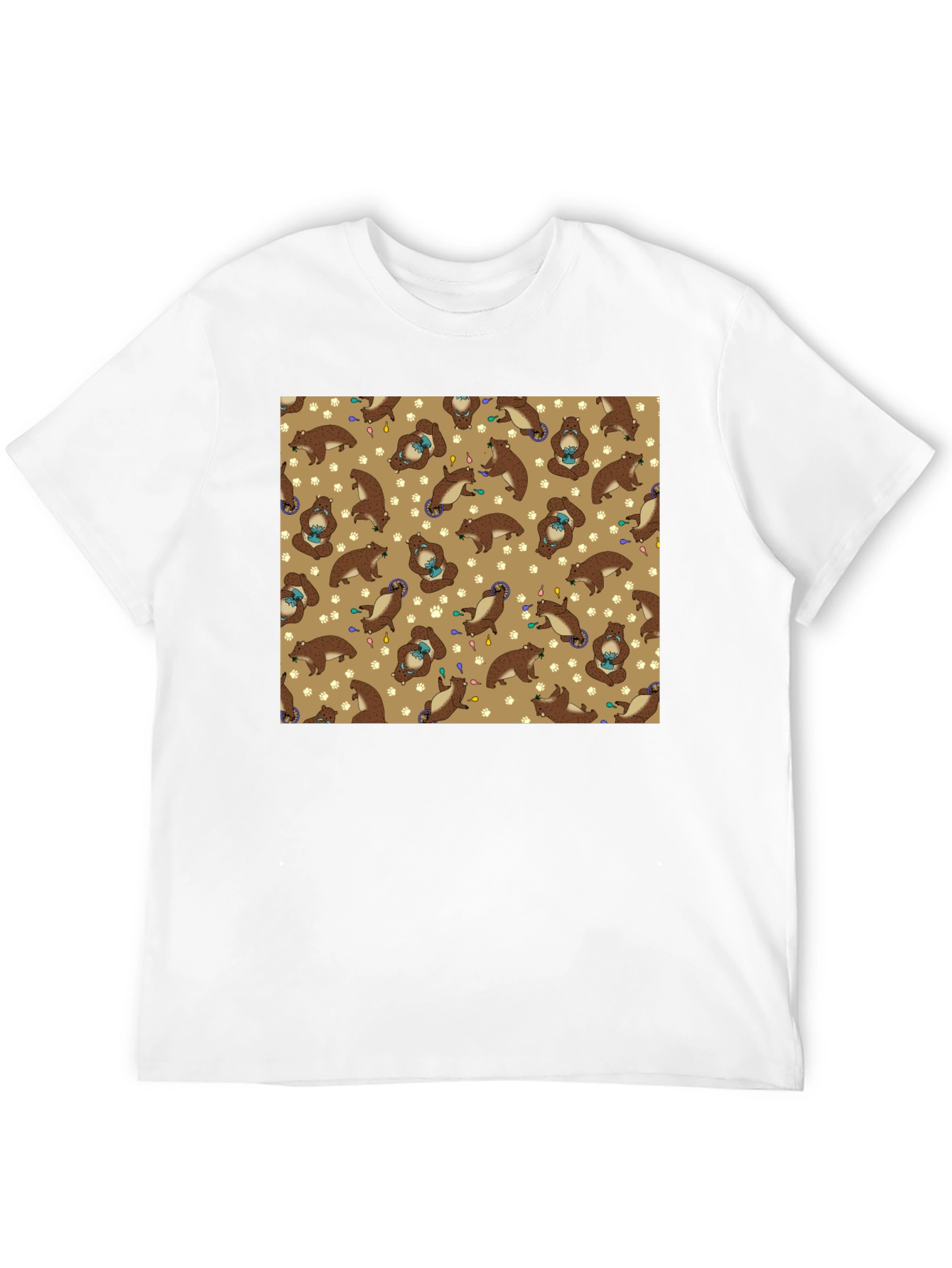 Funny Otter Pattern Black T-Shirt