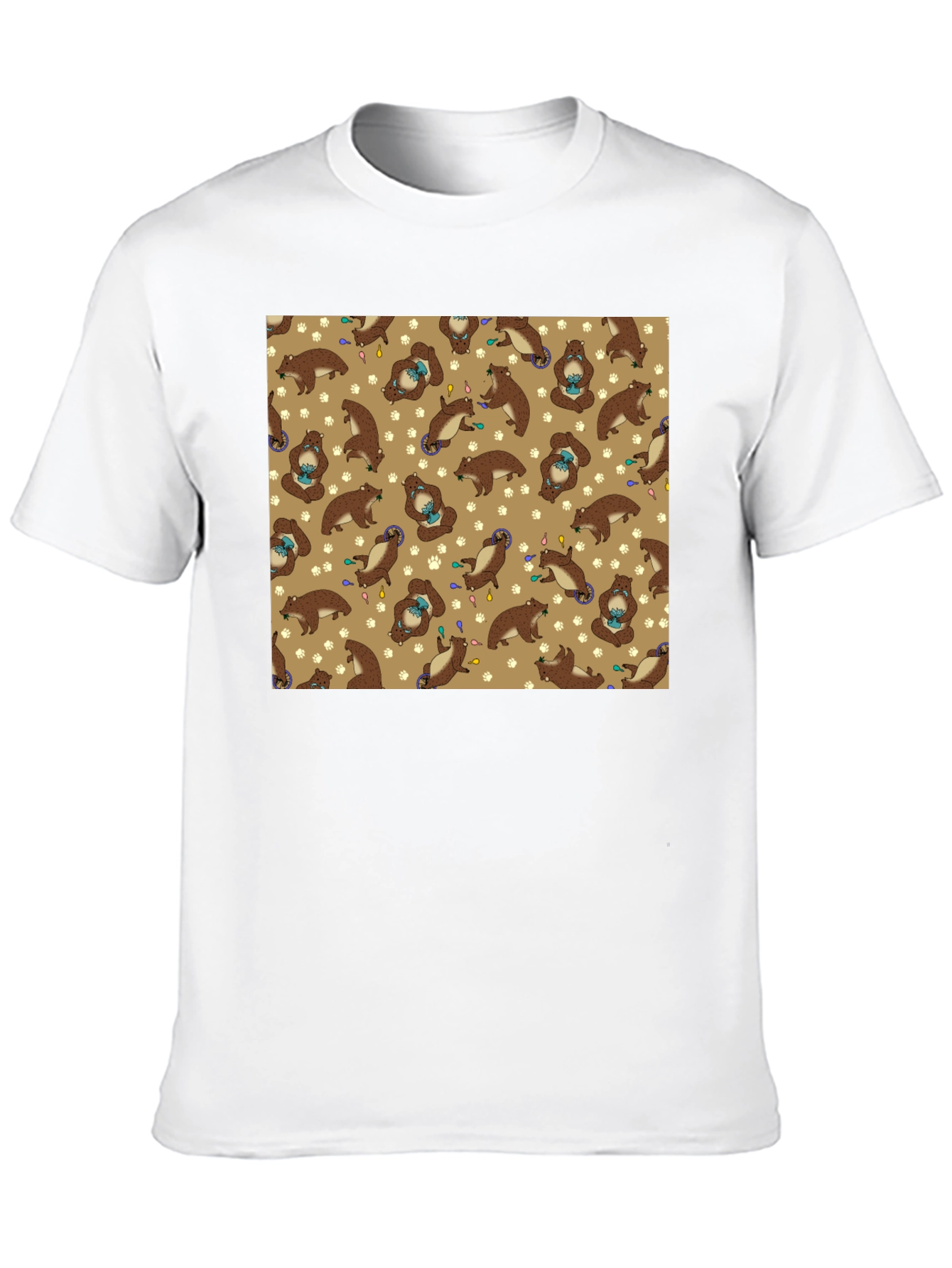Funny Otter Pattern Black T-Shirt