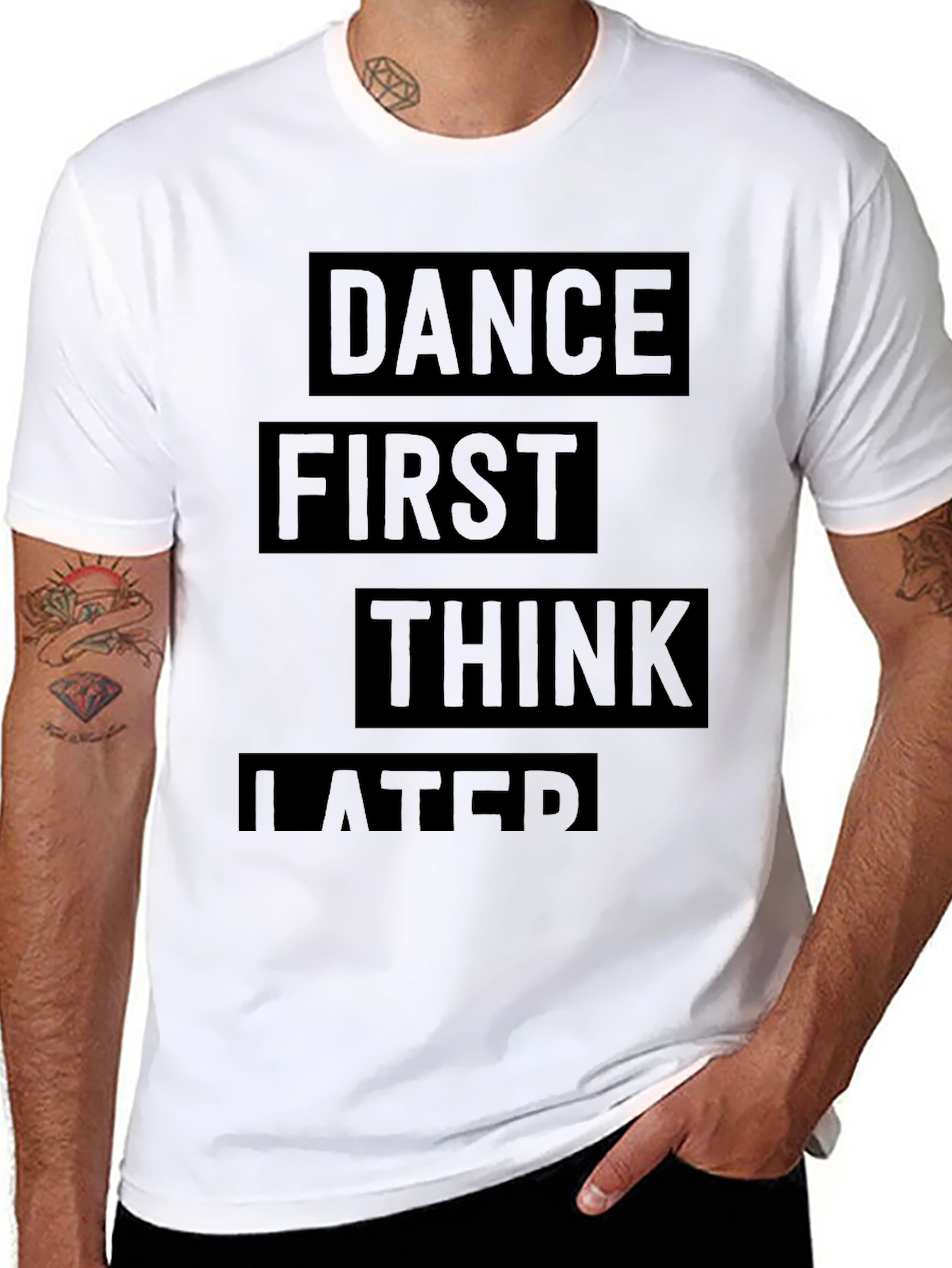 Dance First Think Later Black Graphic T-Shirt