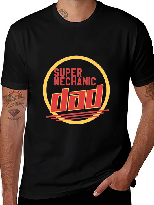 Super Mechanic Dad Black T-Shirt