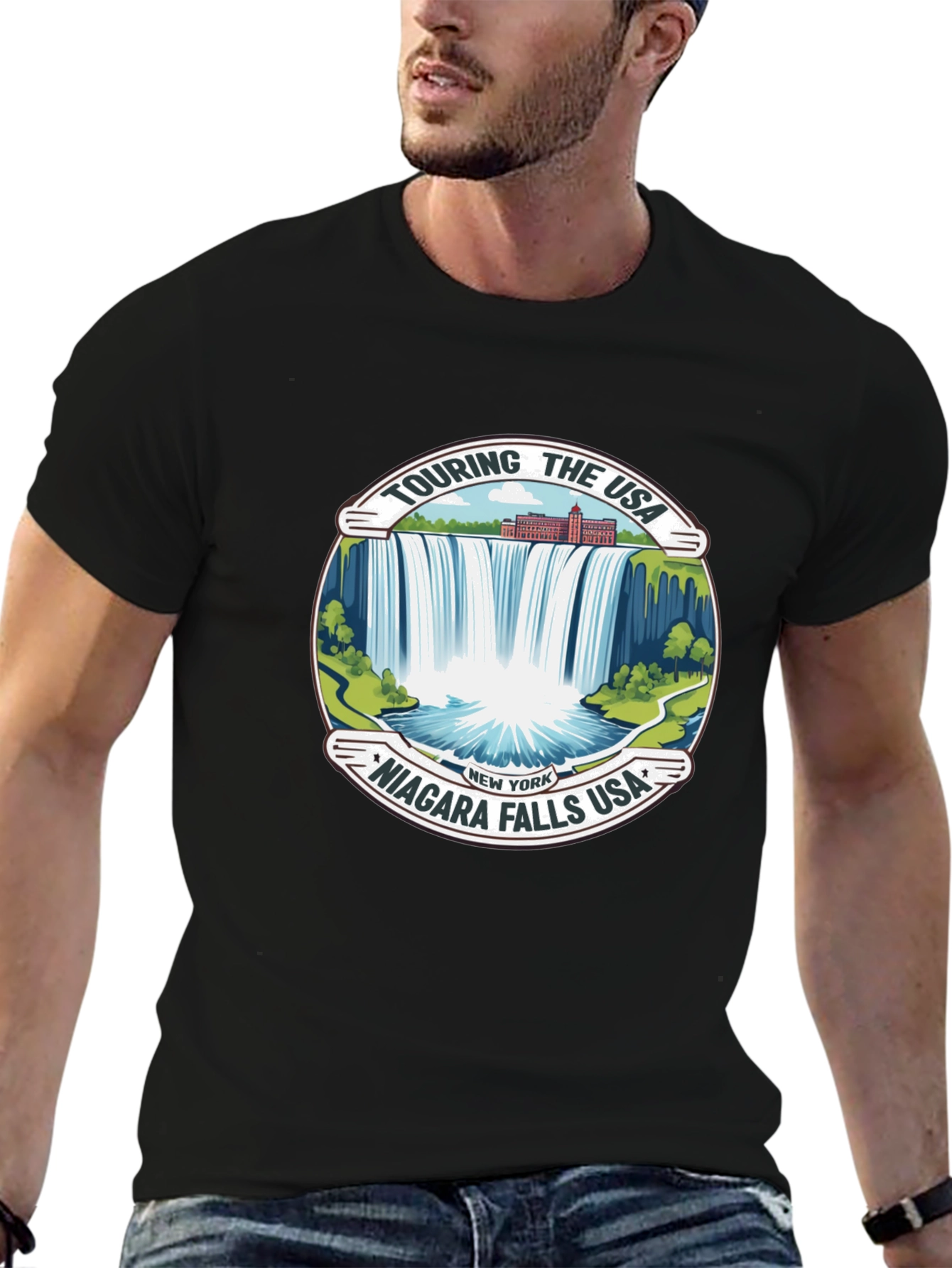 Niagara Falls USA Black T-Shirt | Touring The USA