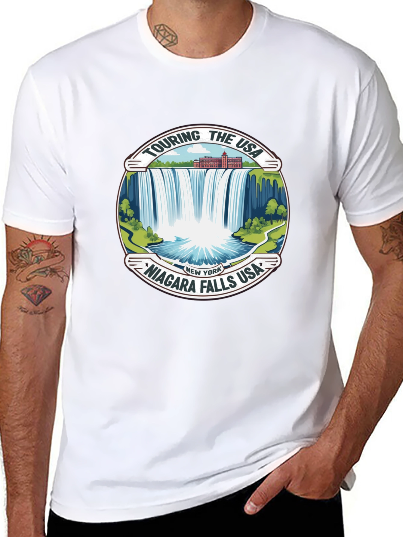 Niagara Falls USA Black T-Shirt | Touring The USA