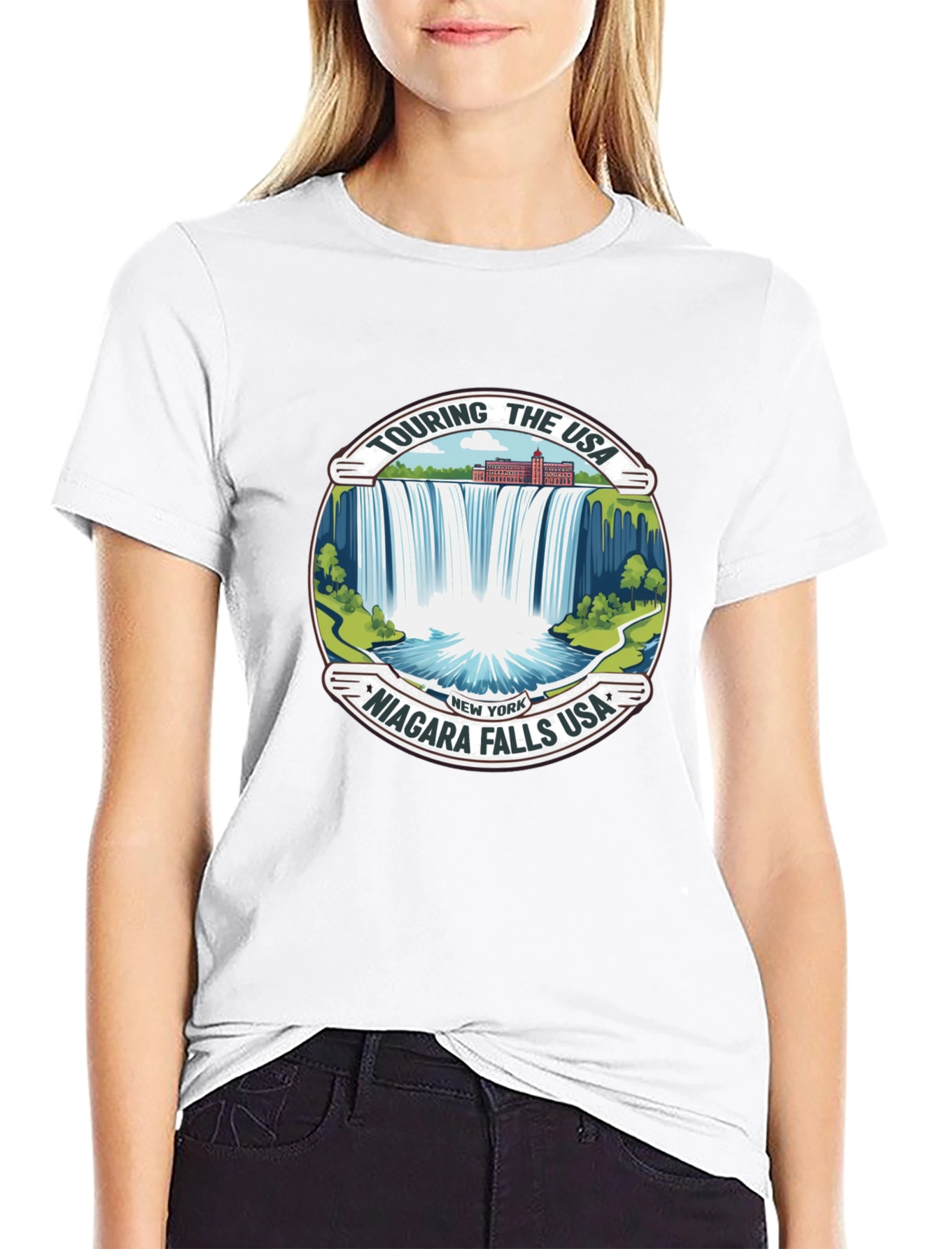 Niagara Falls USA Black T-Shirt | Touring The USA