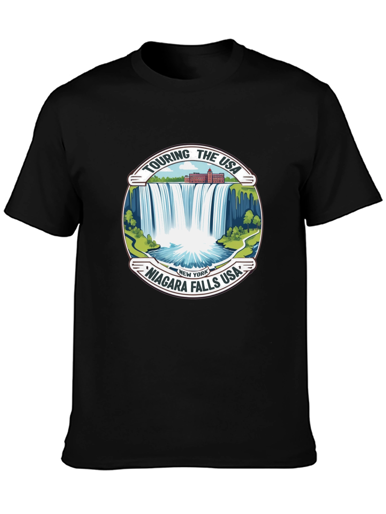 Niagara Falls USA Black T-Shirt | Touring The USA