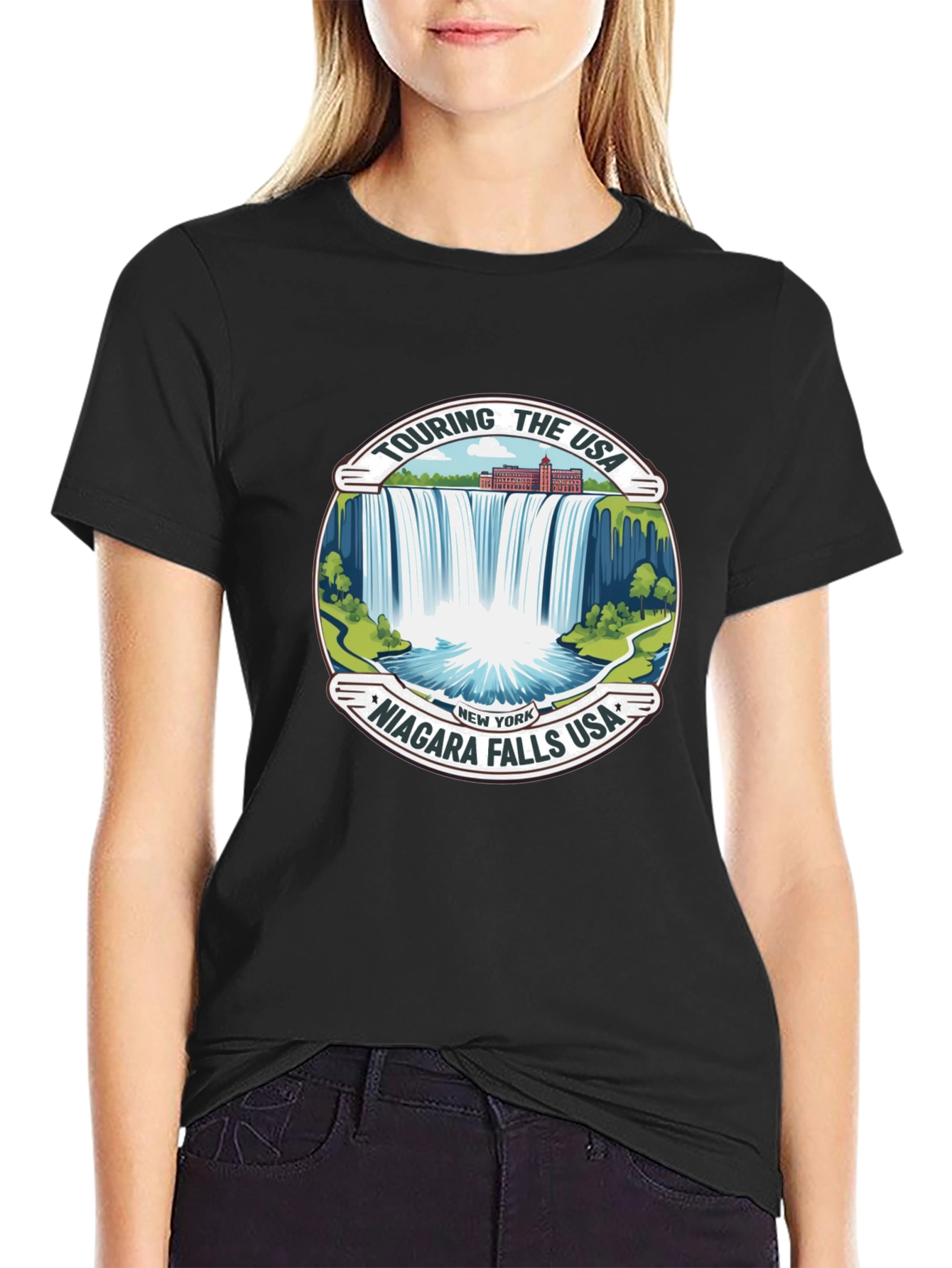 Niagara Falls USA Black T-Shirt | Touring The USA