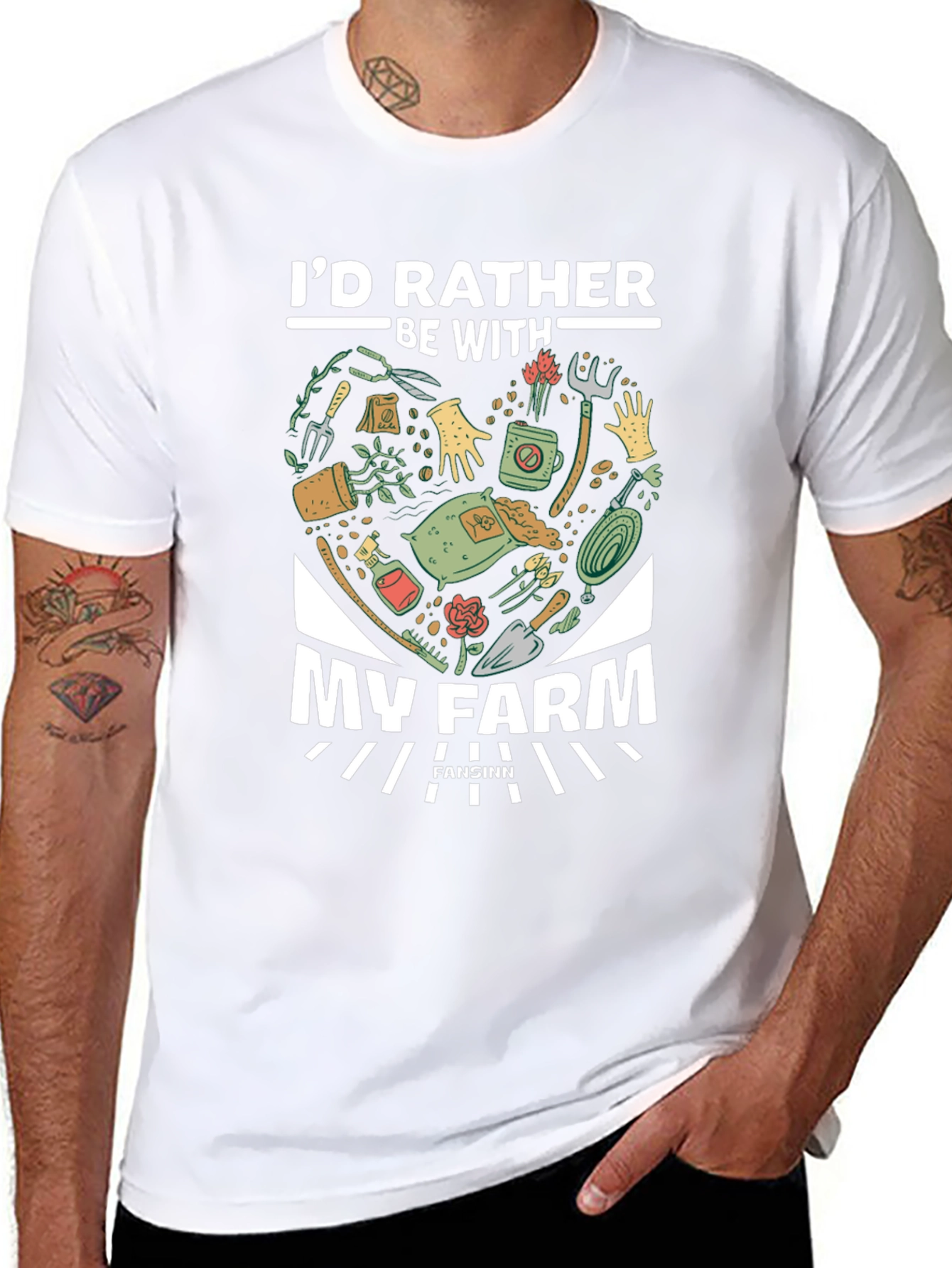 Id Rather Be With My Farm T-Shirt