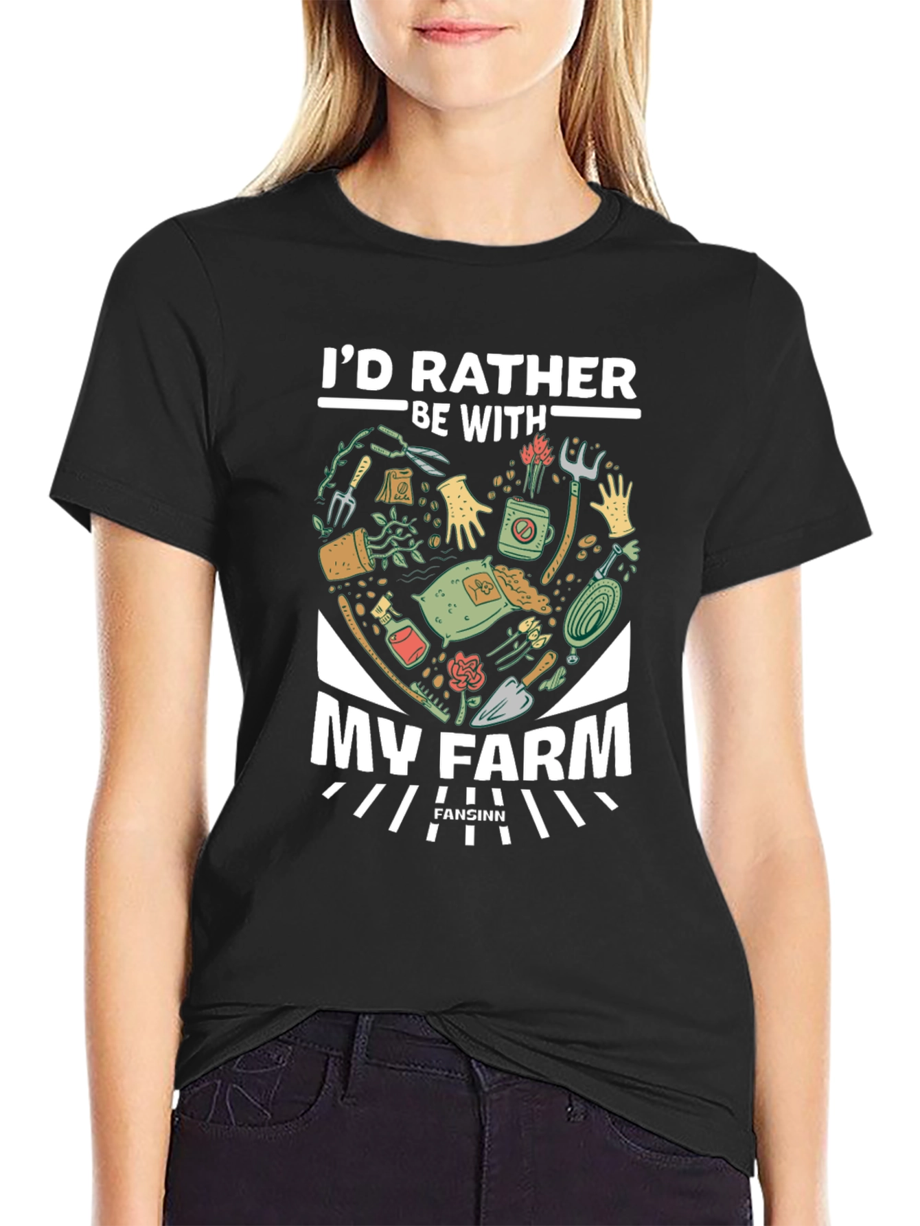 Id Rather Be With My Farm T-Shirt