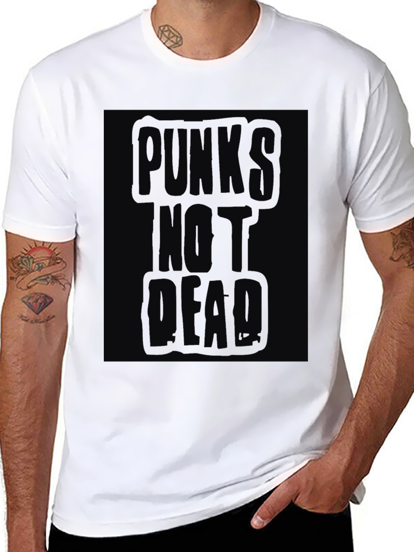 Puncks Not Dead Graphic T-Shirt - Black