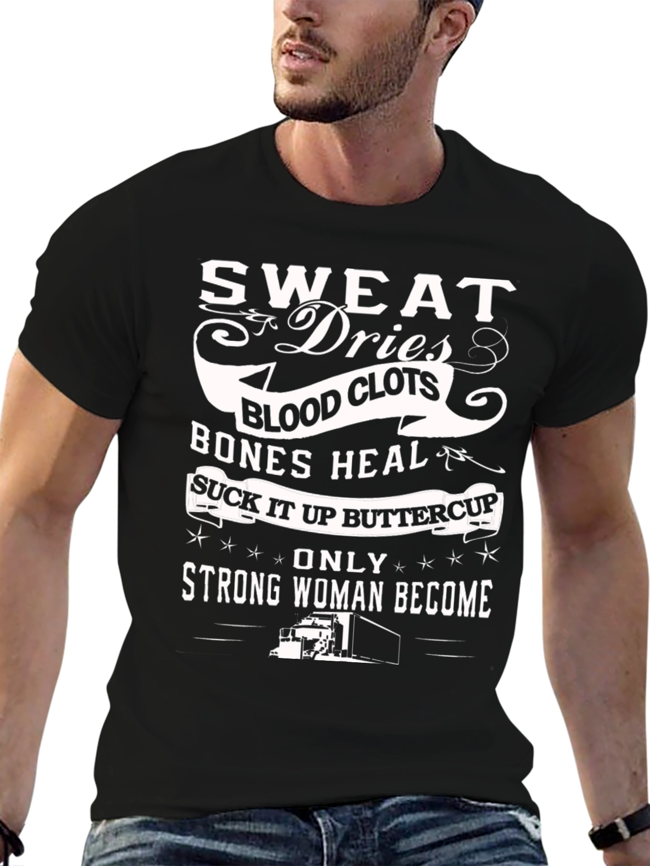 Strong Woman Trucker Graphic Tee