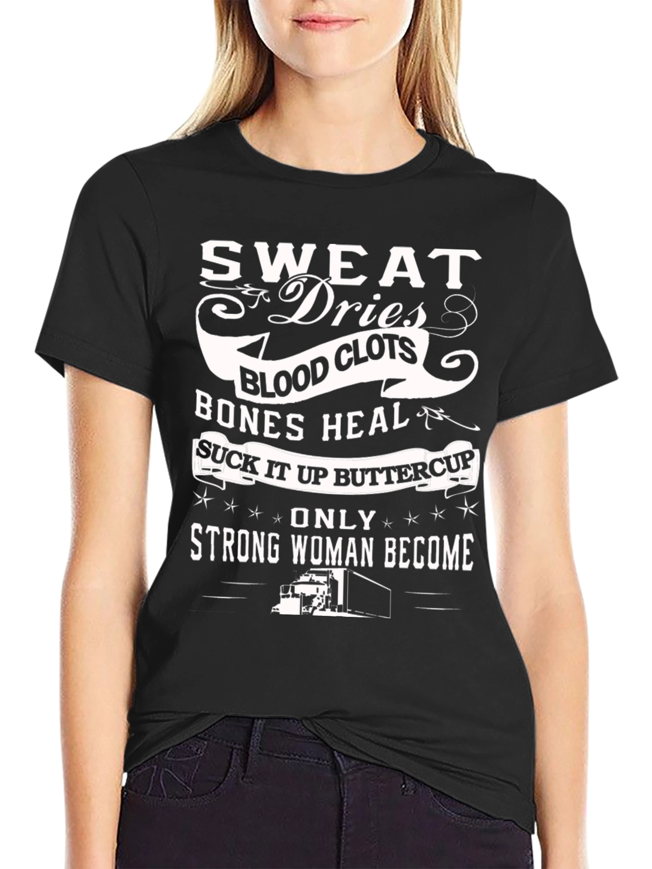 Strong Woman Trucker Graphic Tee