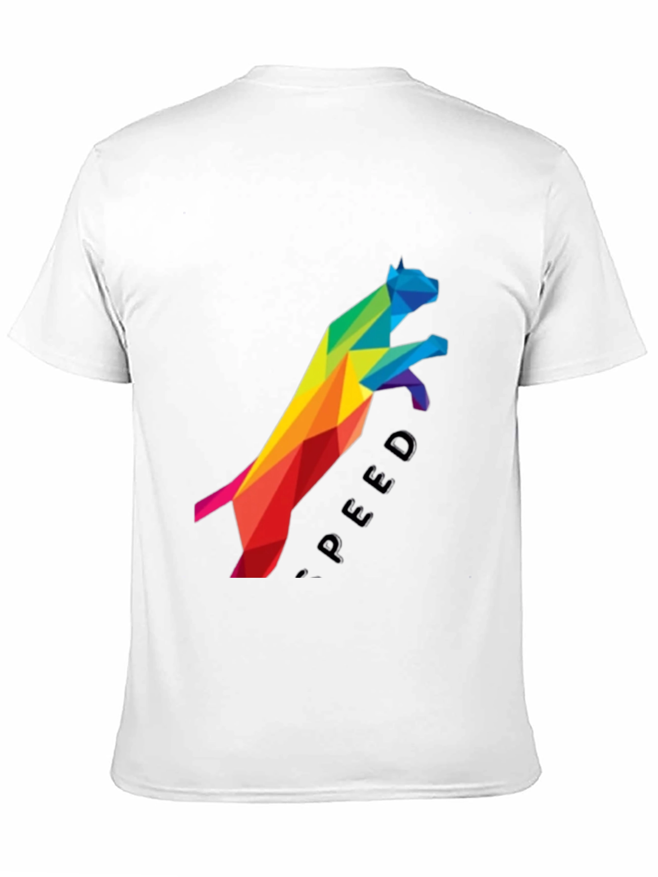 Geometric Rainbow Cat Speed Graphic Tee