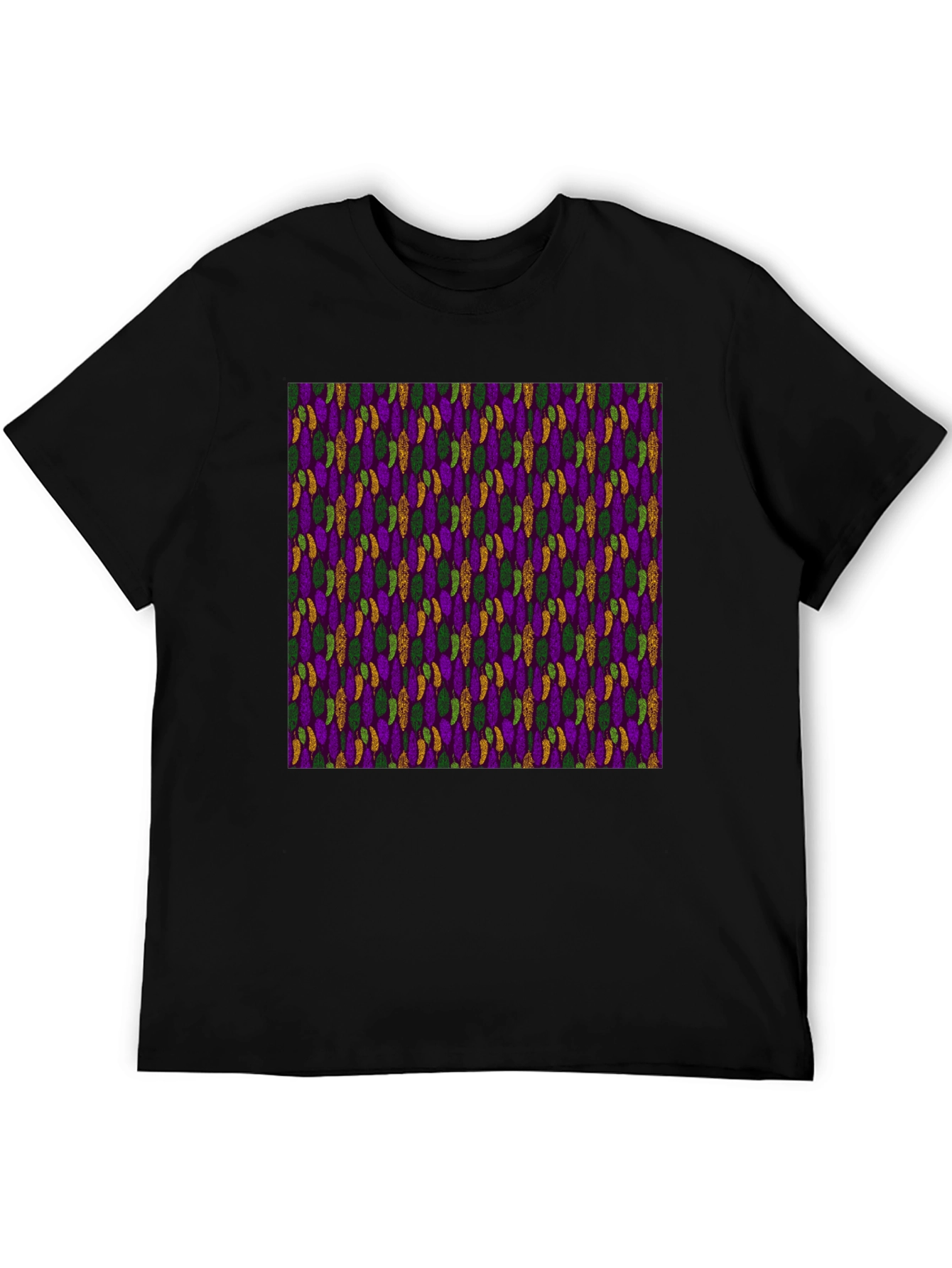 Mardi Gras Pattern Black Tee