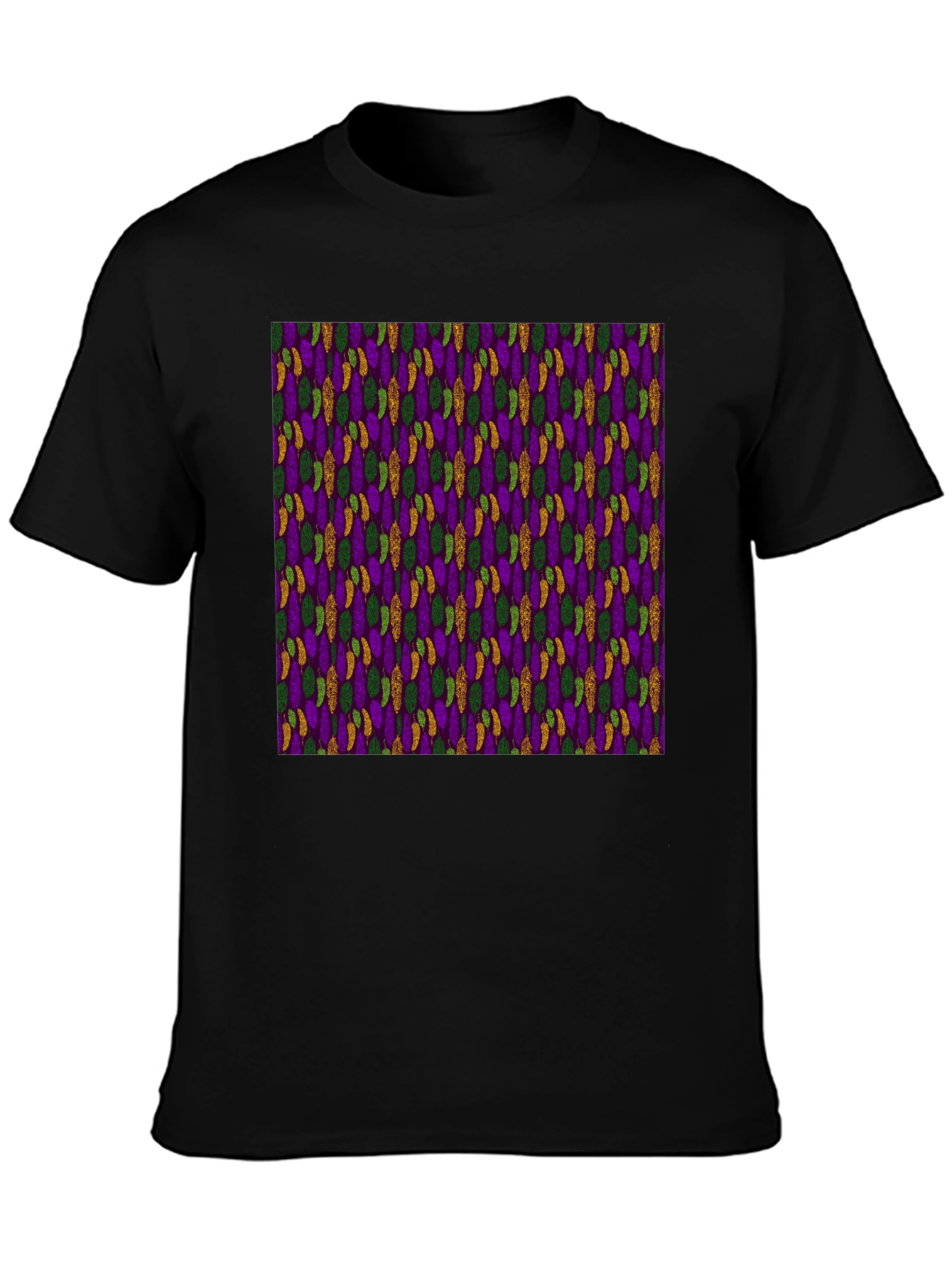 Mardi Gras Pattern Black Tee