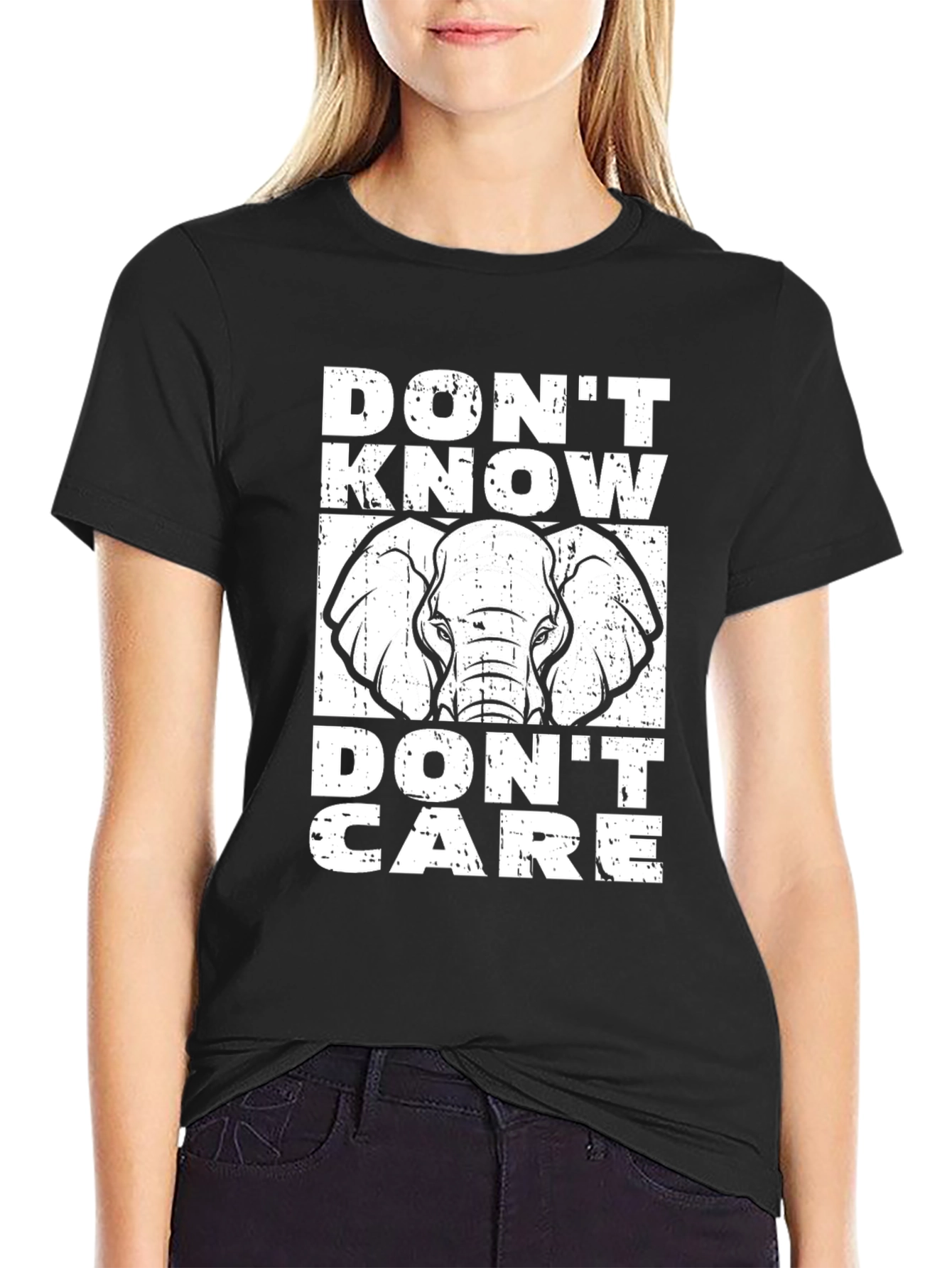 Dont Know Dont Care Elephant Graphic Tee