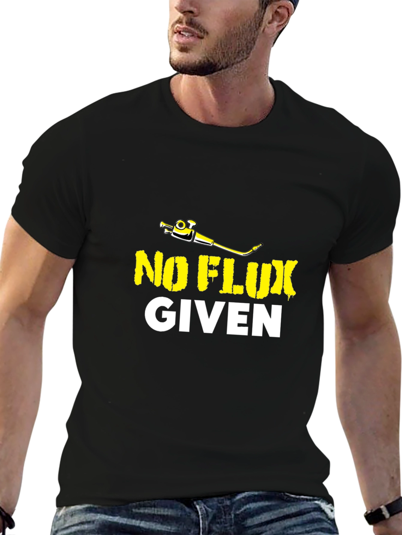 No Flux Given Mens Black T-Shirt