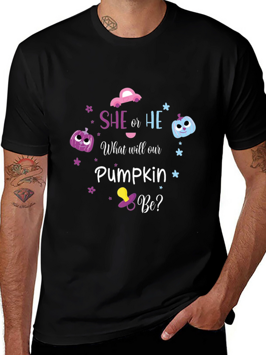 She or He Pumpkin Gender Reveal T-Shirt