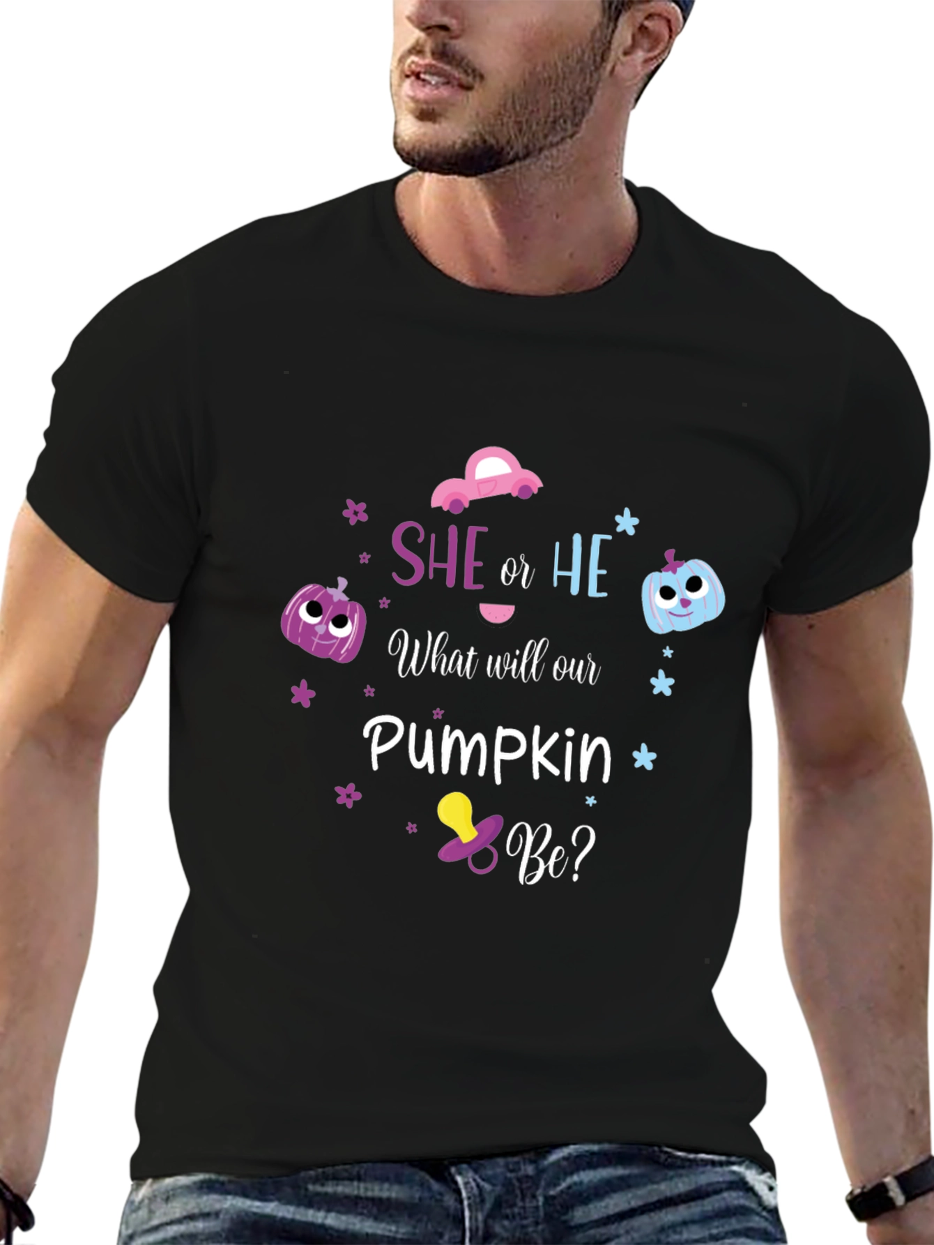 She or He Pumpkin Gender Reveal T-Shirt