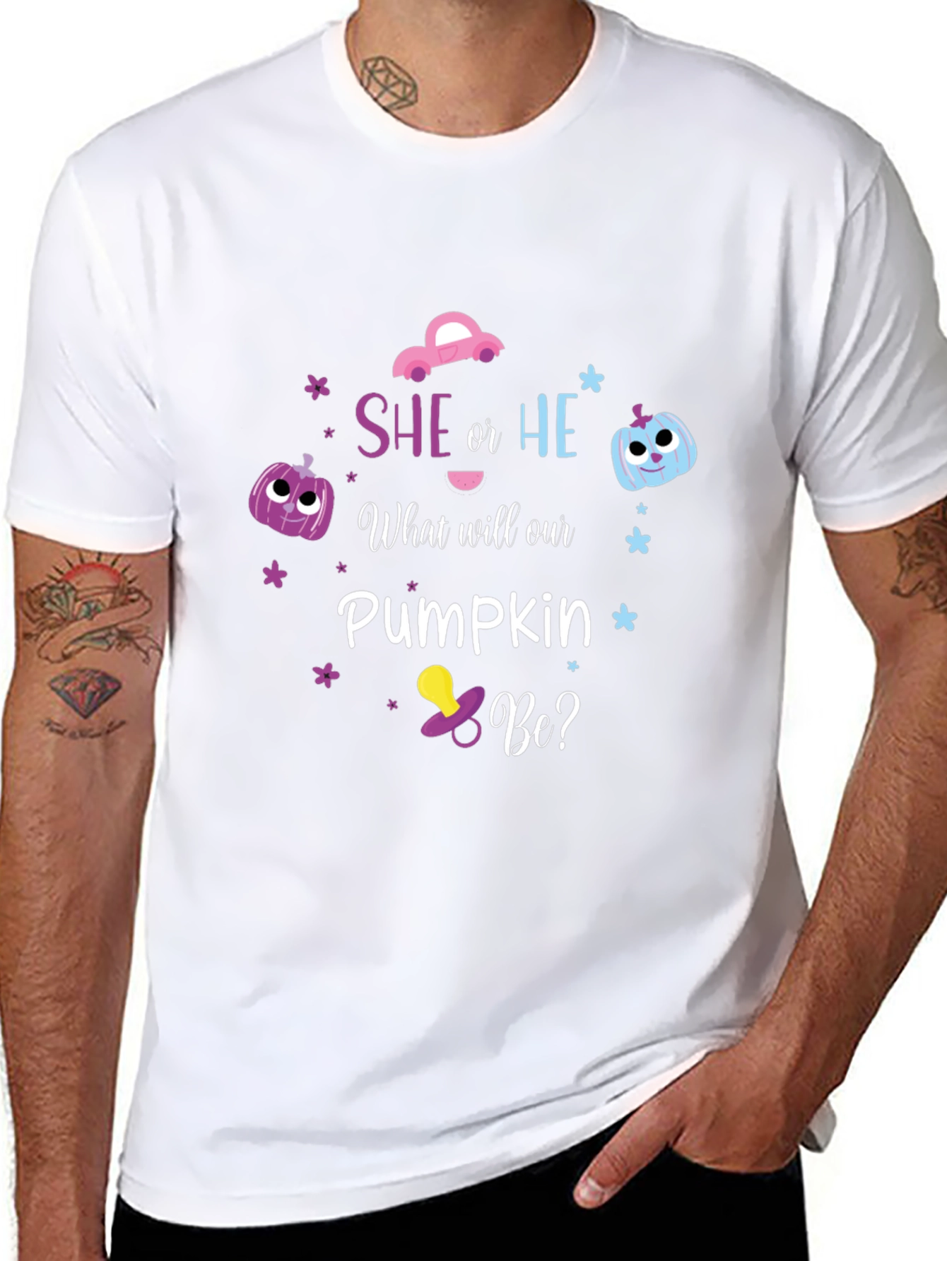 She or He Pumpkin Gender Reveal T-Shirt