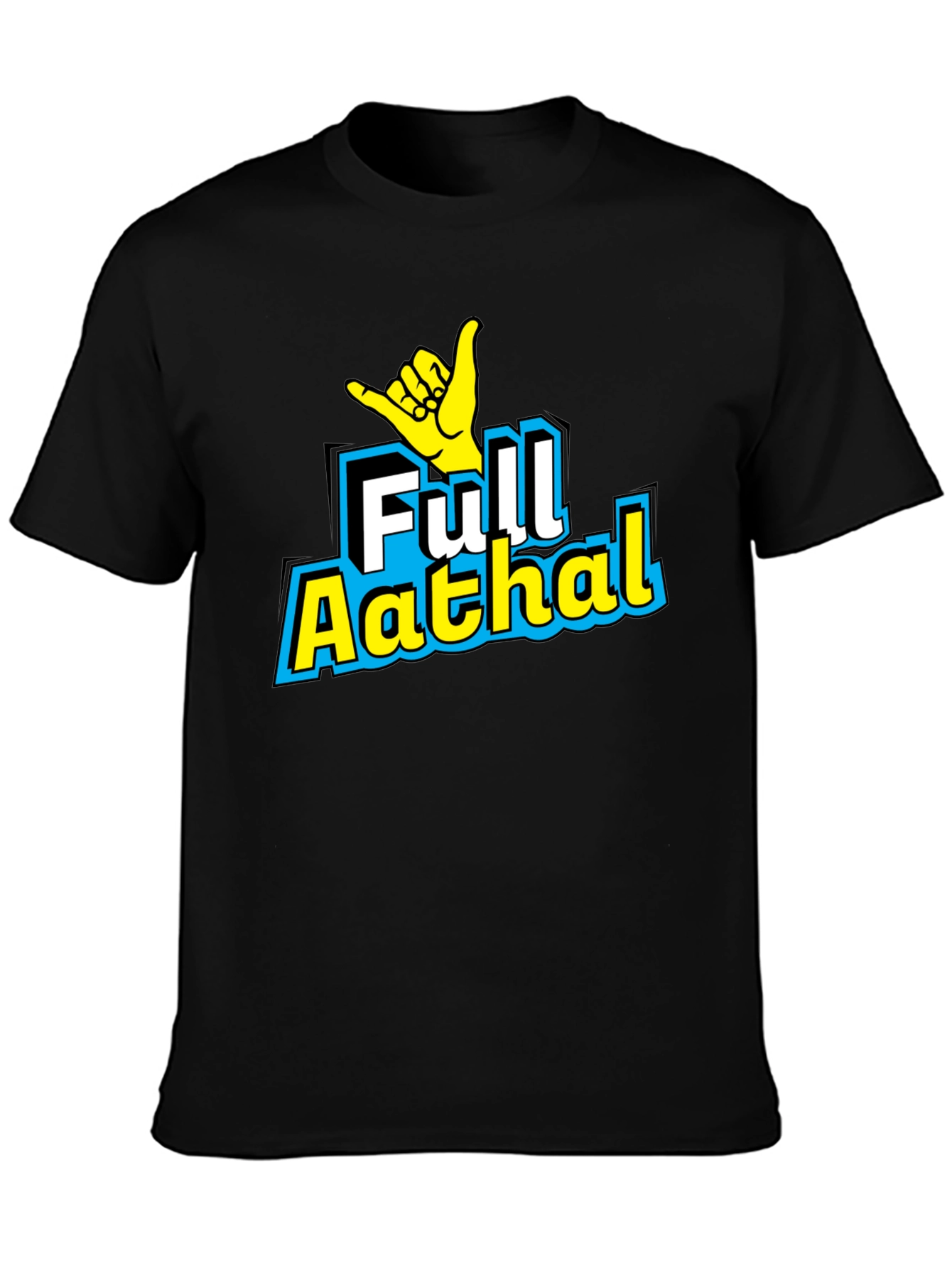 Full Aathal Graphic Tee - Hang Loose Black T-Shirt