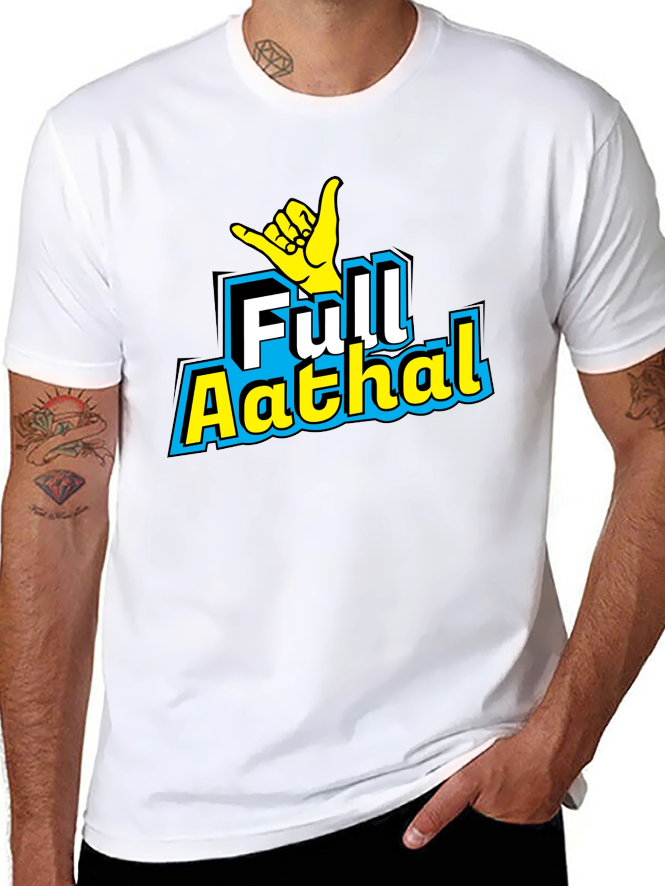 Full Aathal Graphic Tee - Hang Loose Black T-Shirt