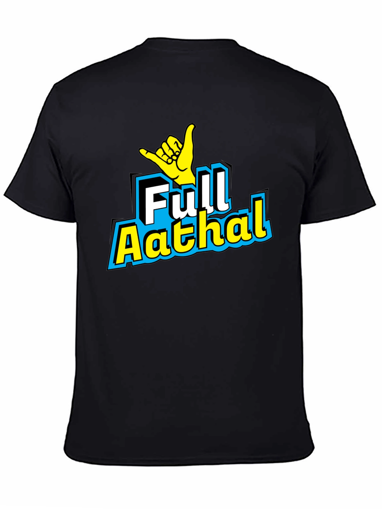 Full Aathal Graphic Tee - Hang Loose Black T-Shirt