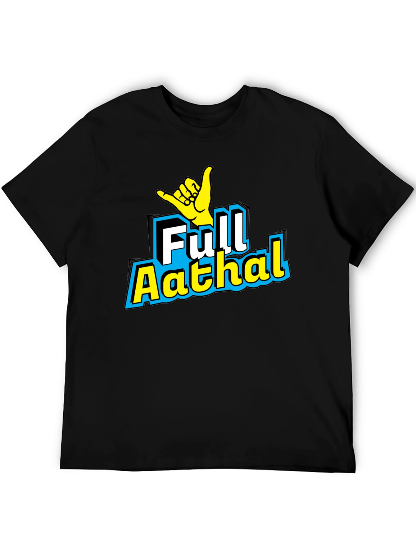 Full Aathal Graphic Tee - Hang Loose Black T-Shirt