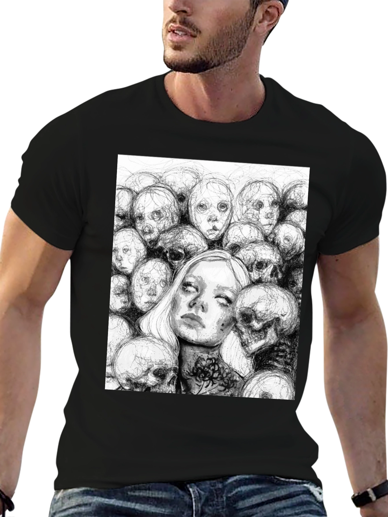 Gothic Art Print Tee - Dark Souls Style T-Shirt