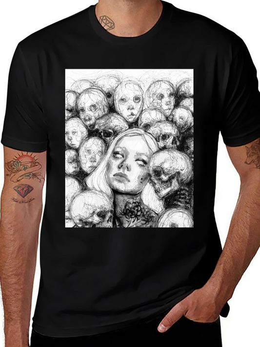 Gothic Art Print Tee - Dark Souls Style T-Shirt