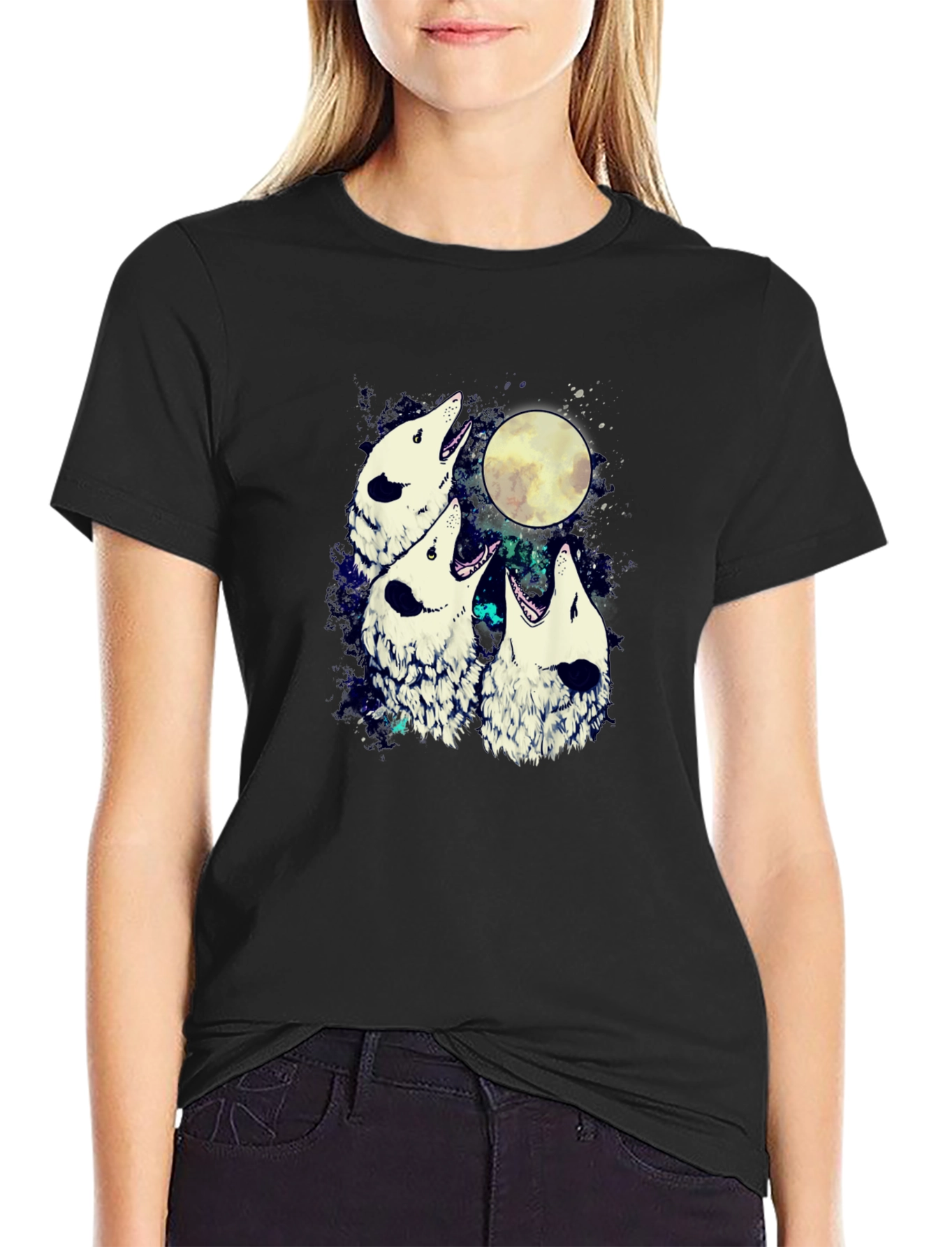 Wolf Moon Mens Graphic T-Shirt