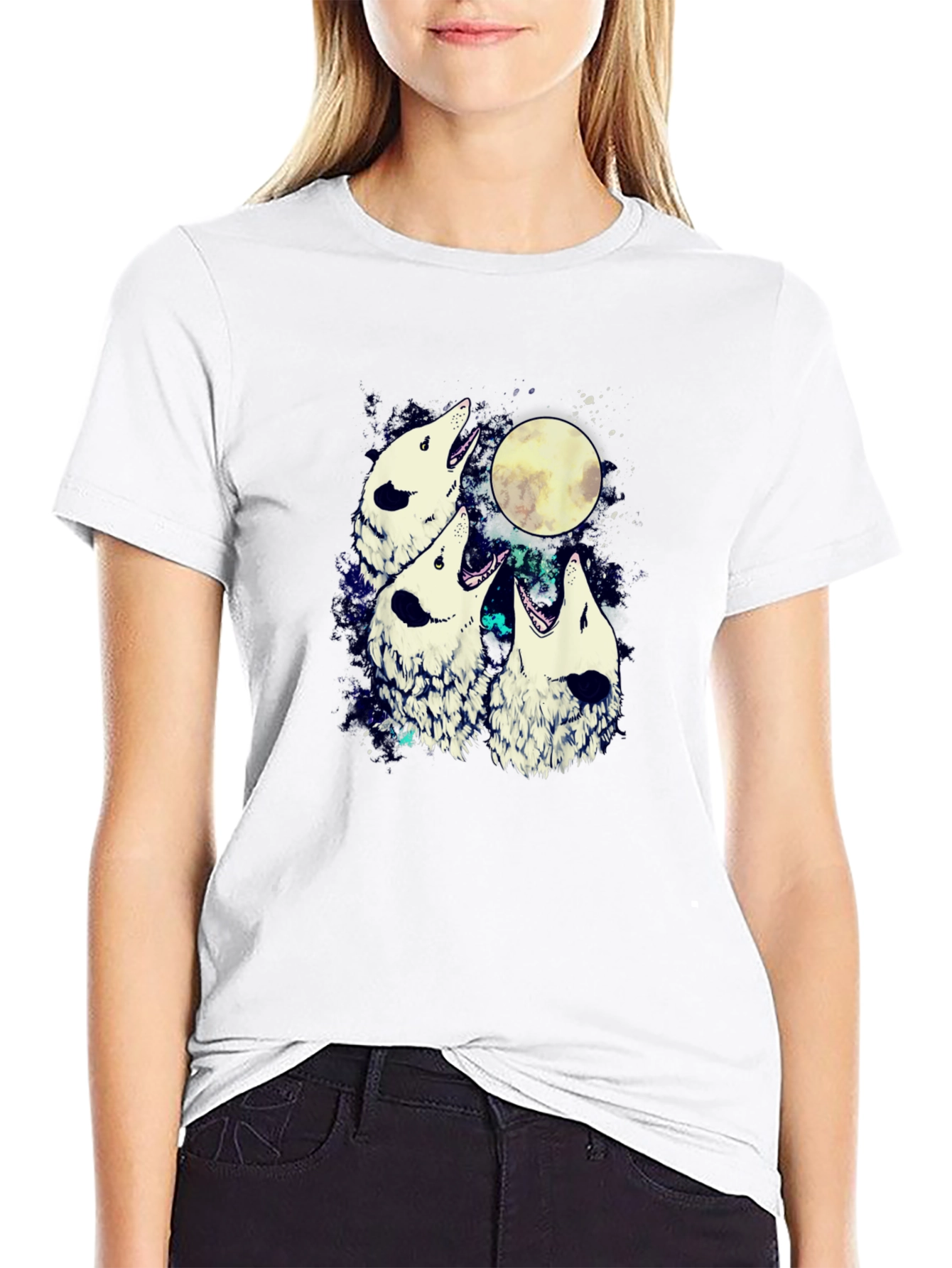 Wolf Moon Mens Graphic T-Shirt