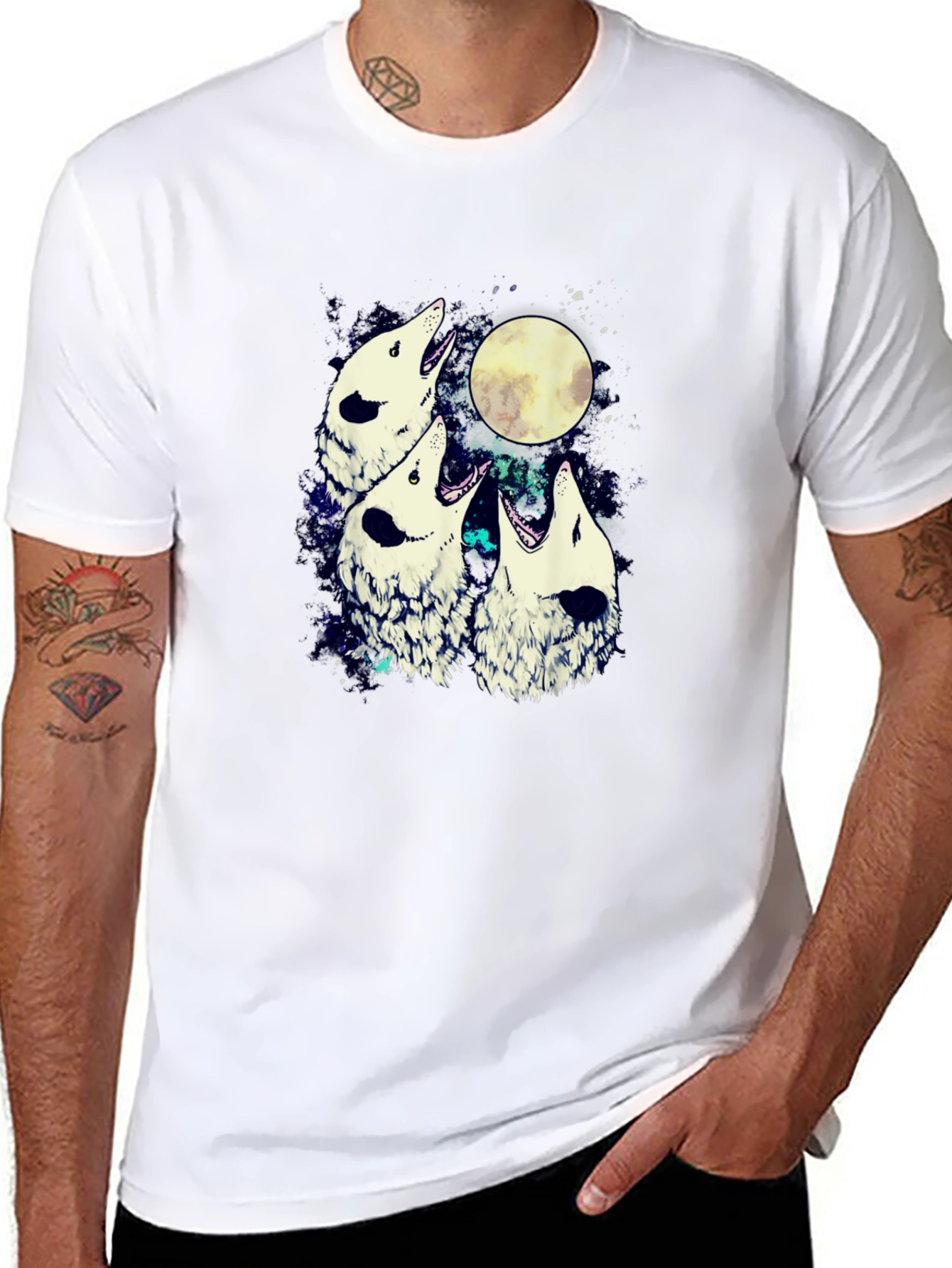 Wolf Moon Mens Graphic T-Shirt