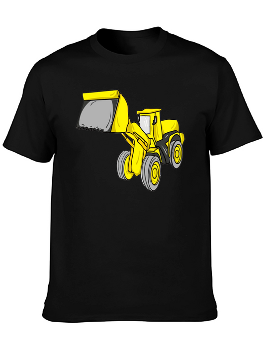 Bulldozer Graphic Tee - Black Cotton T-Shirt