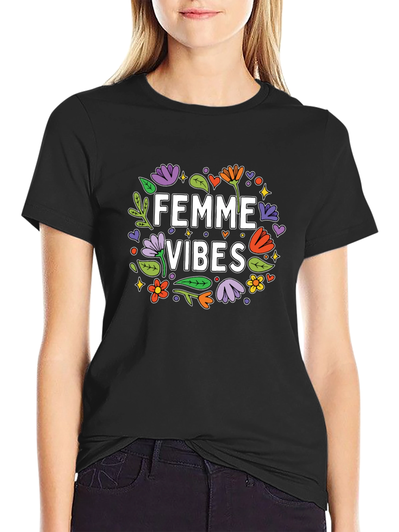 Femme Vibes Graphic Tee - Trendy Womens T-Shirt