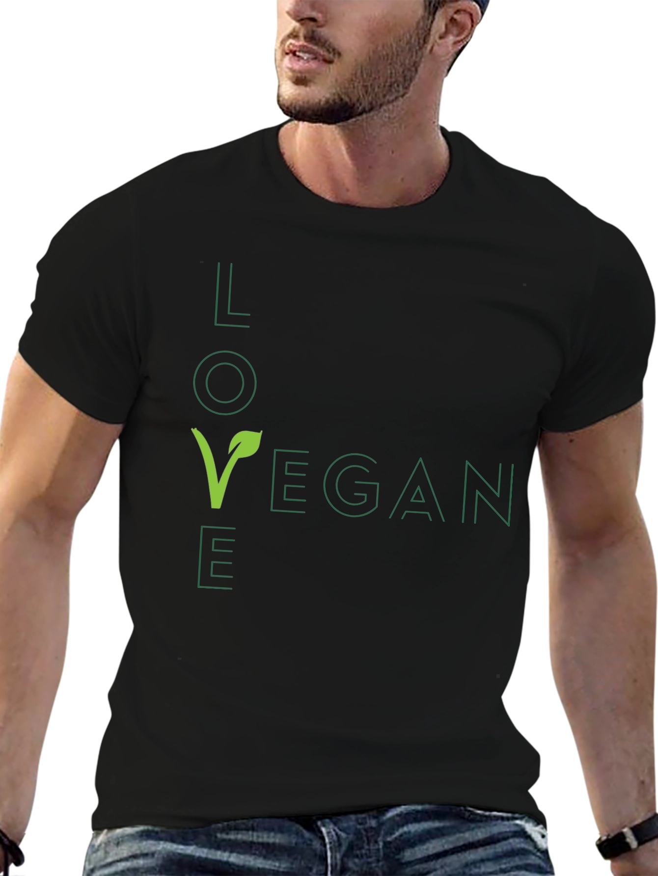 Vegan Love Graphic Tee - Black