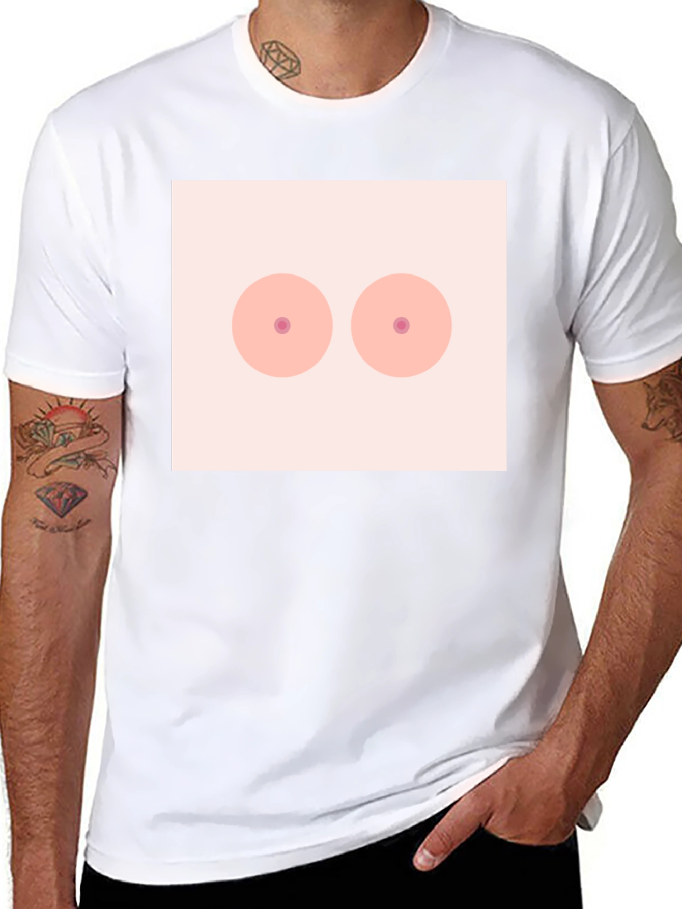 Novelty Graphic T-Shirt - Boobs Design