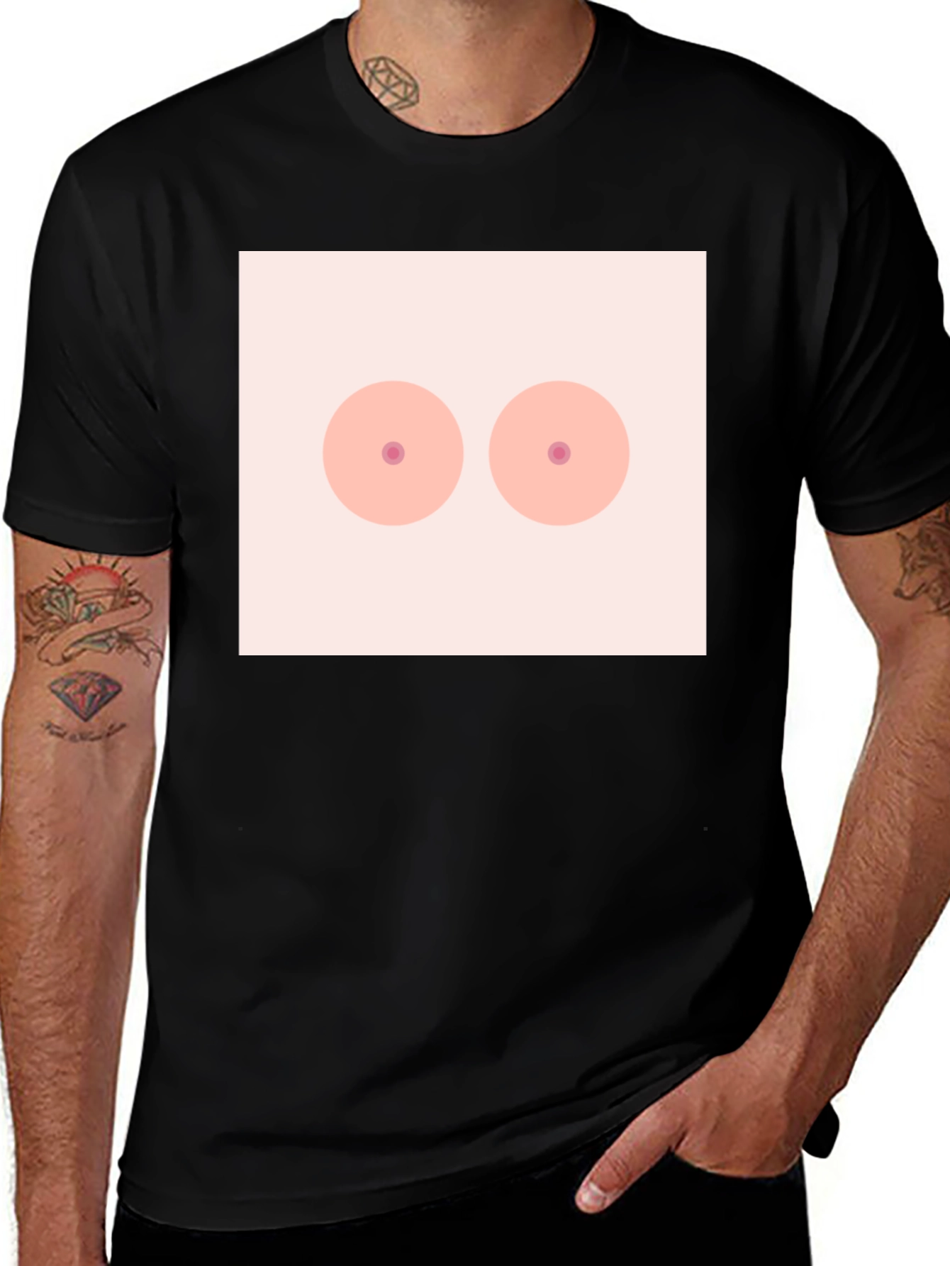 Novelty Graphic T-Shirt - Boobs Design