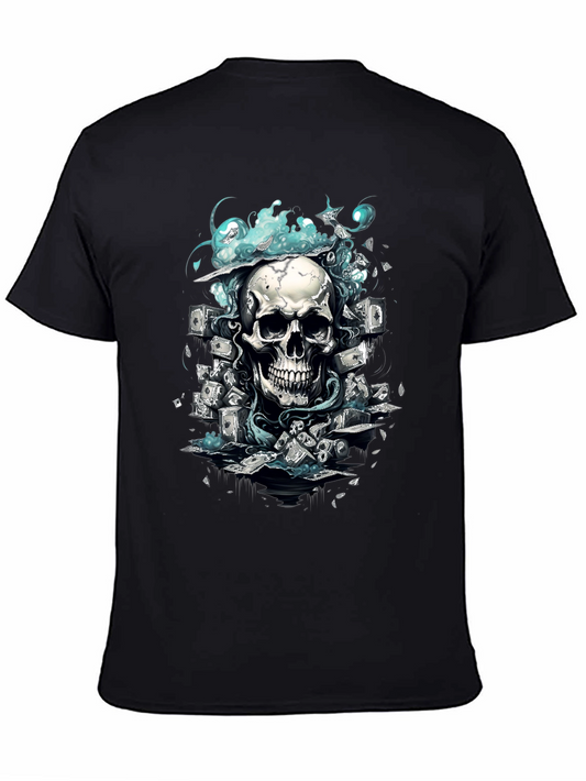 Skull & Cash Graphic Tee - Edgy Streetwear