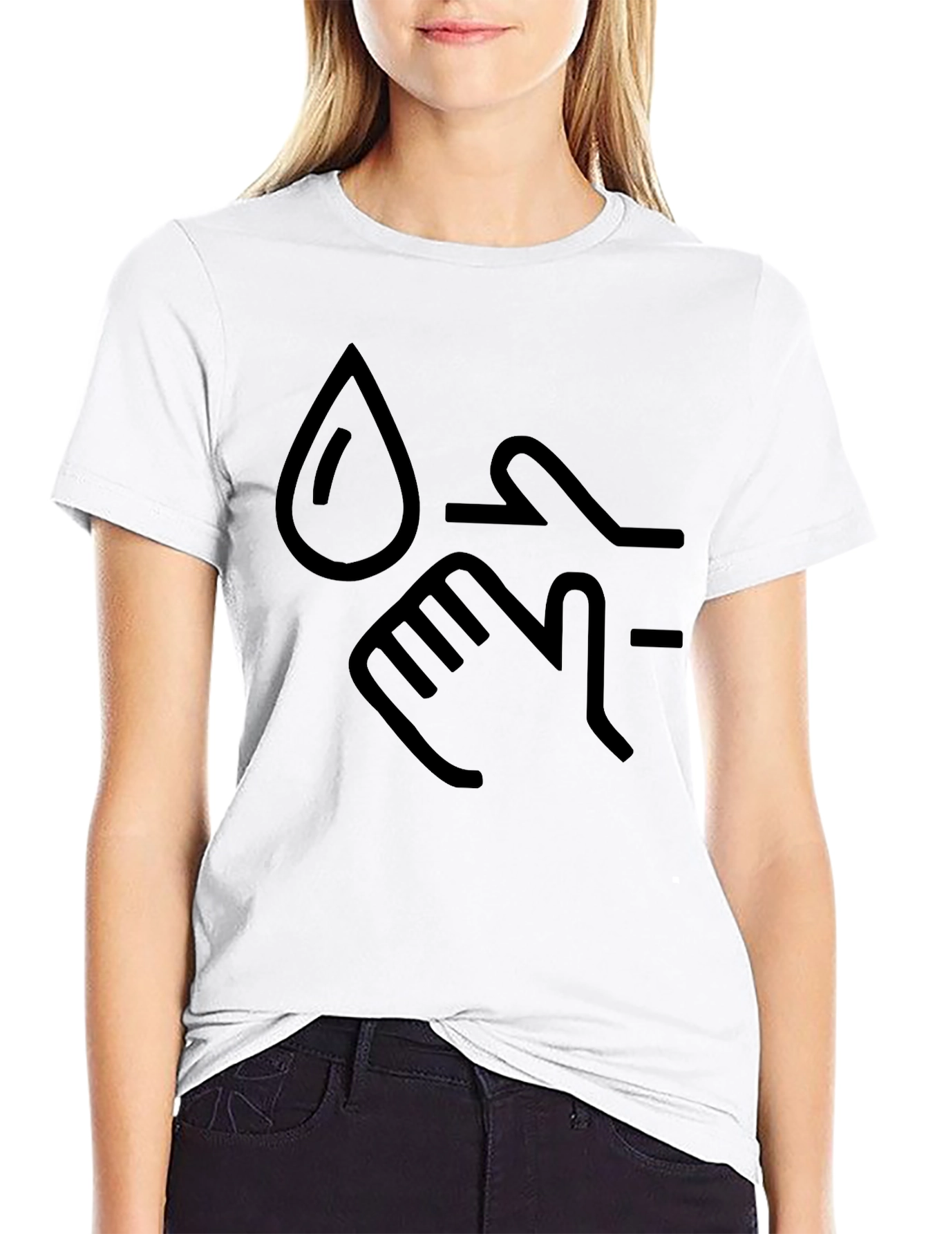 Wash Hands Graphic Tee - Black Cotton Blend