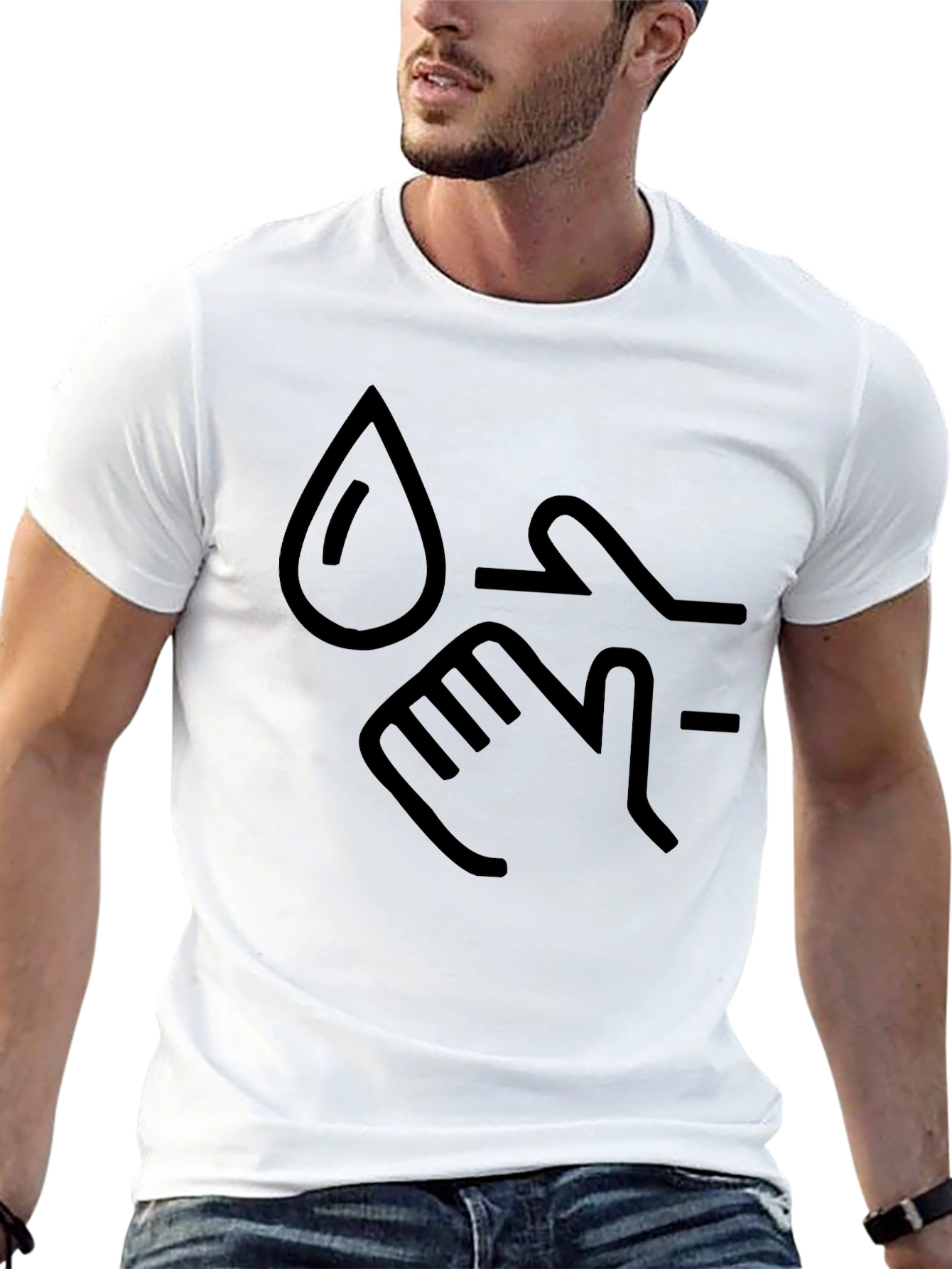 Wash Hands Graphic Tee - Black Cotton Blend