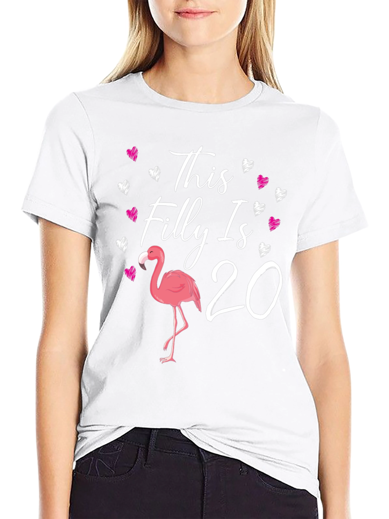 This Filly Is 20 T-Shirt Flamingo Bday