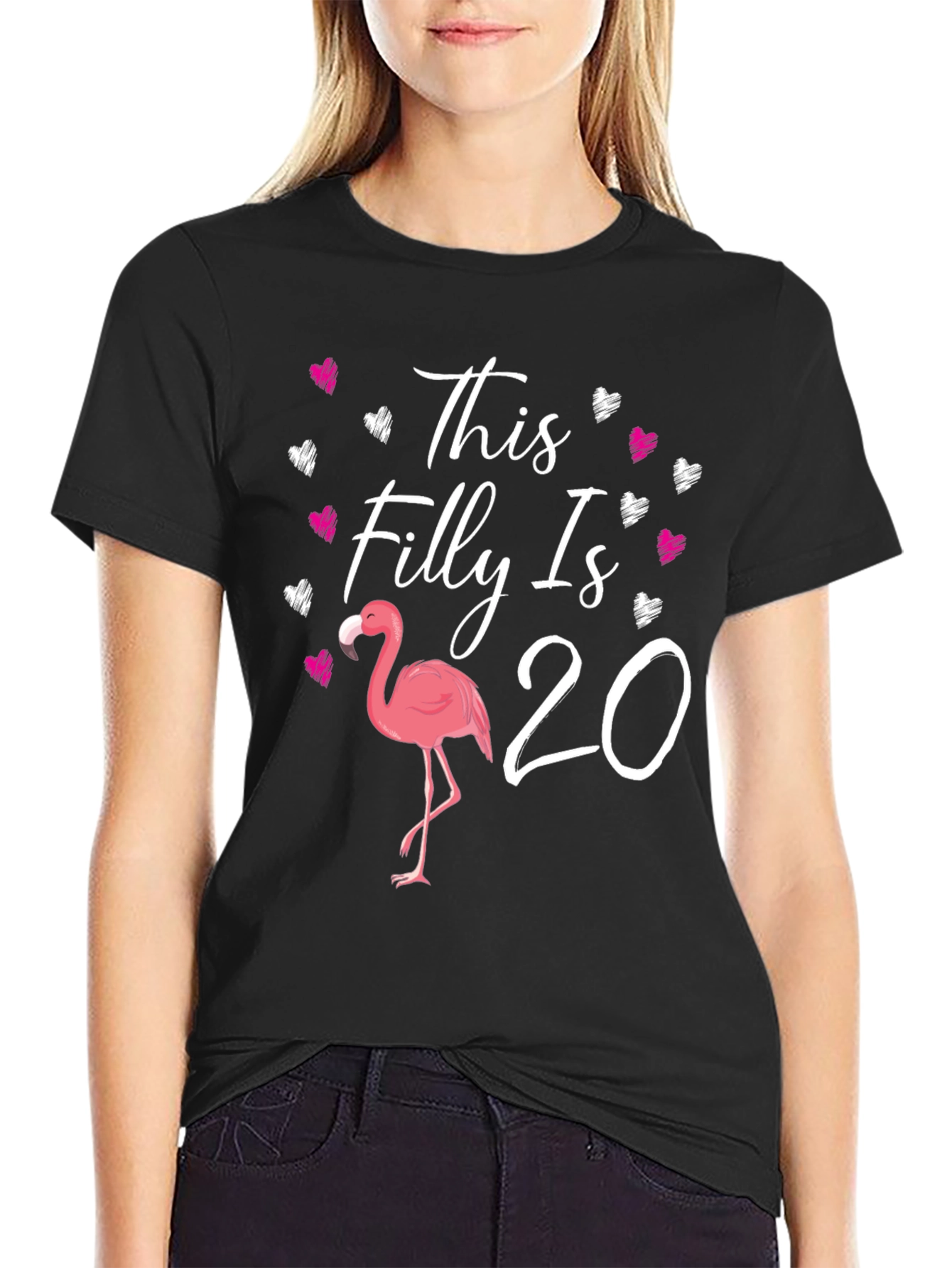 This Filly Is 20 T-Shirt Flamingo Bday