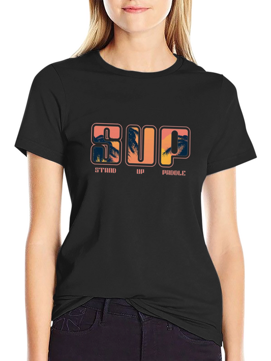 Stand Up Paddle Black T-Shirt