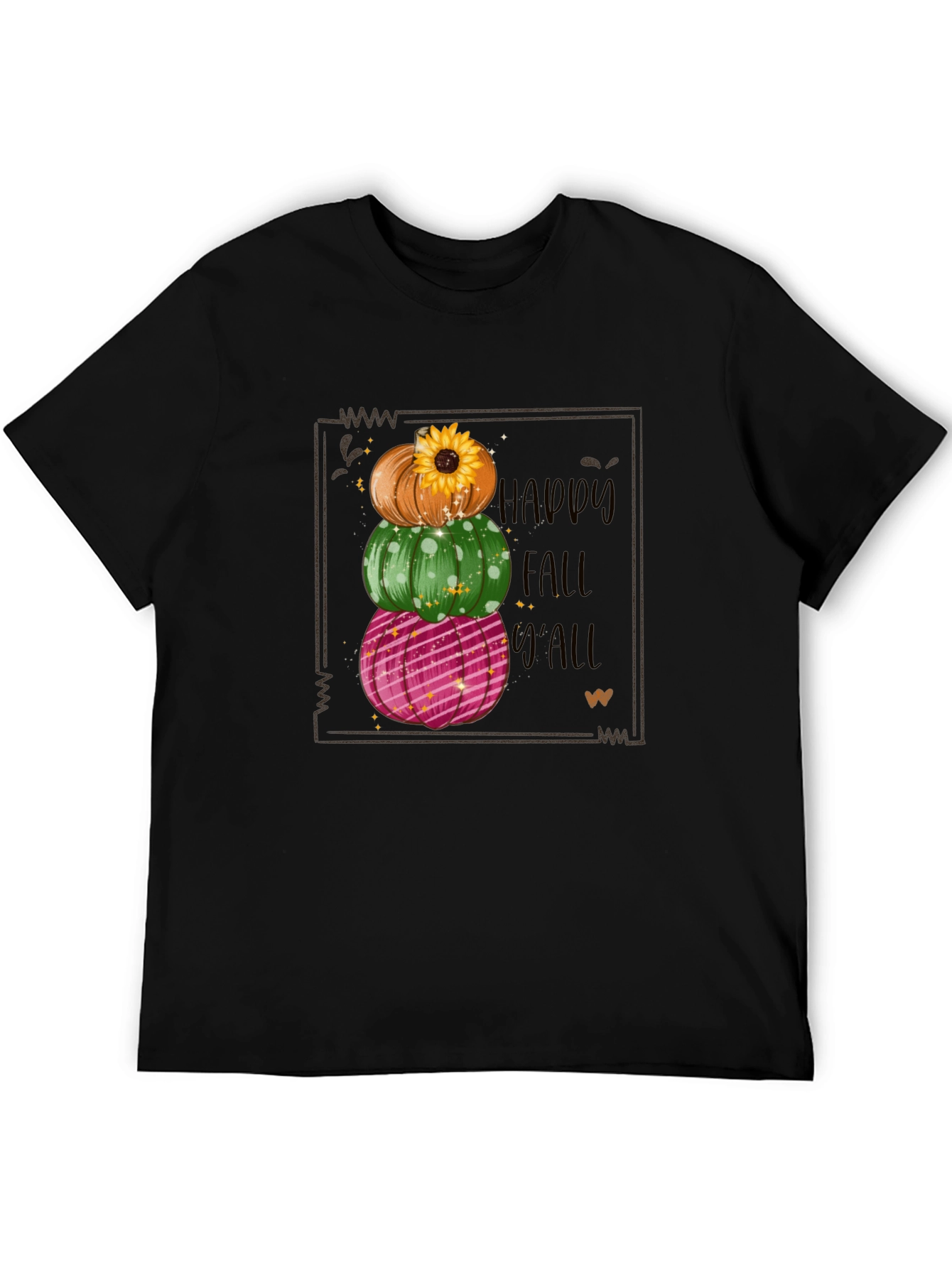 Happy Fall Yall Stacked Pumpkin T-Shirt