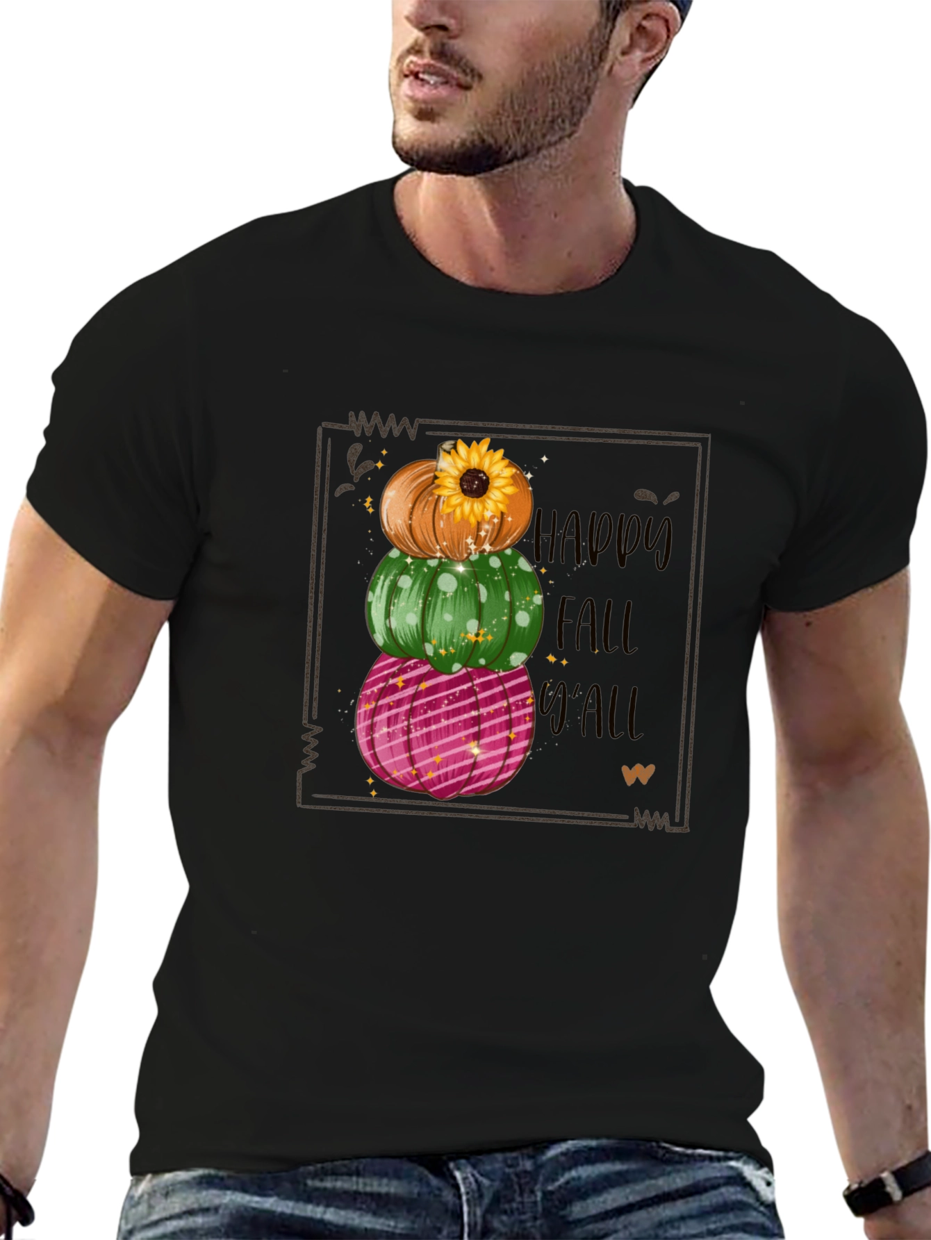 Happy Fall Yall Stacked Pumpkin T-Shirt