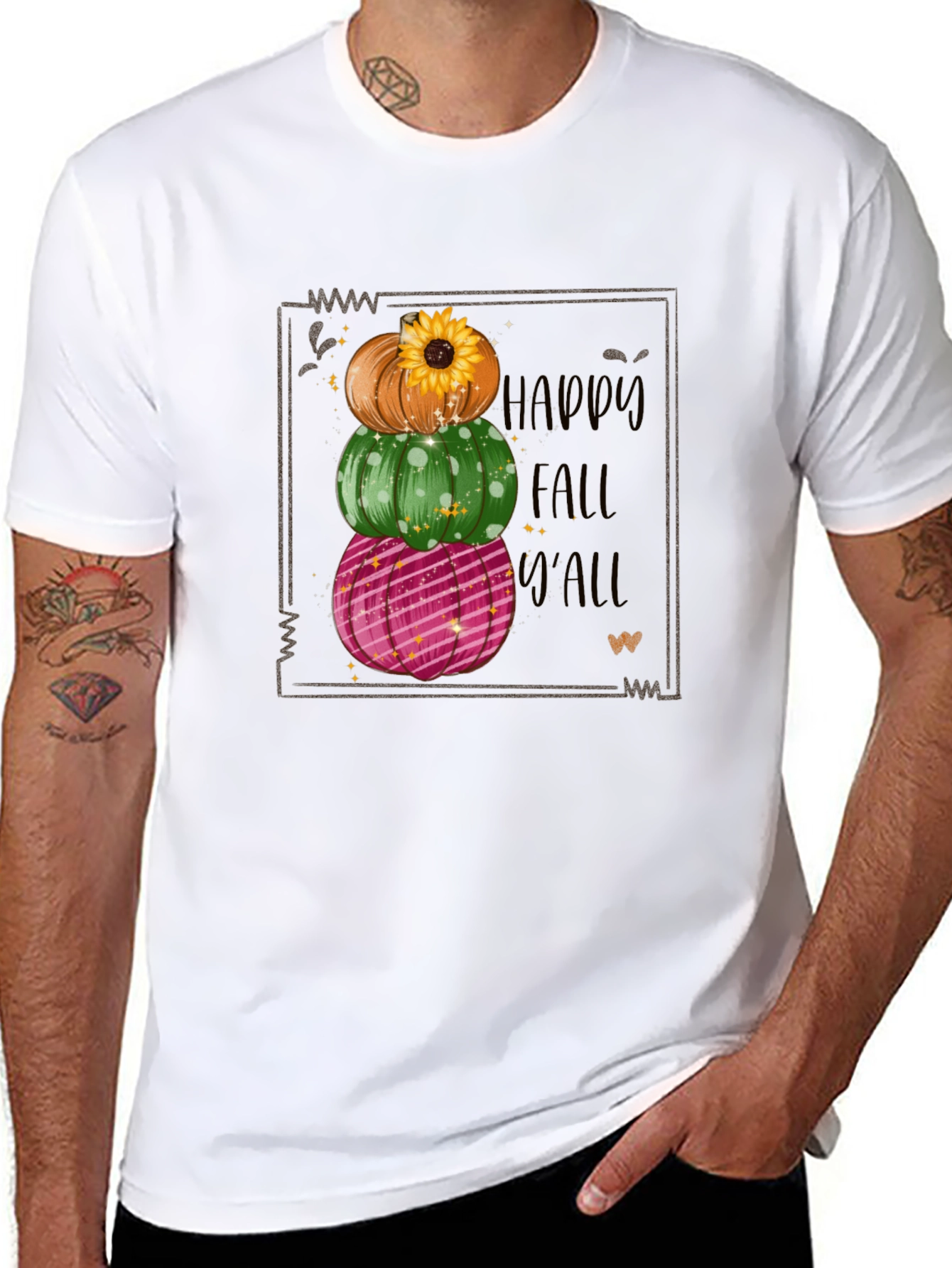 Happy Fall Yall Stacked Pumpkin T-Shirt