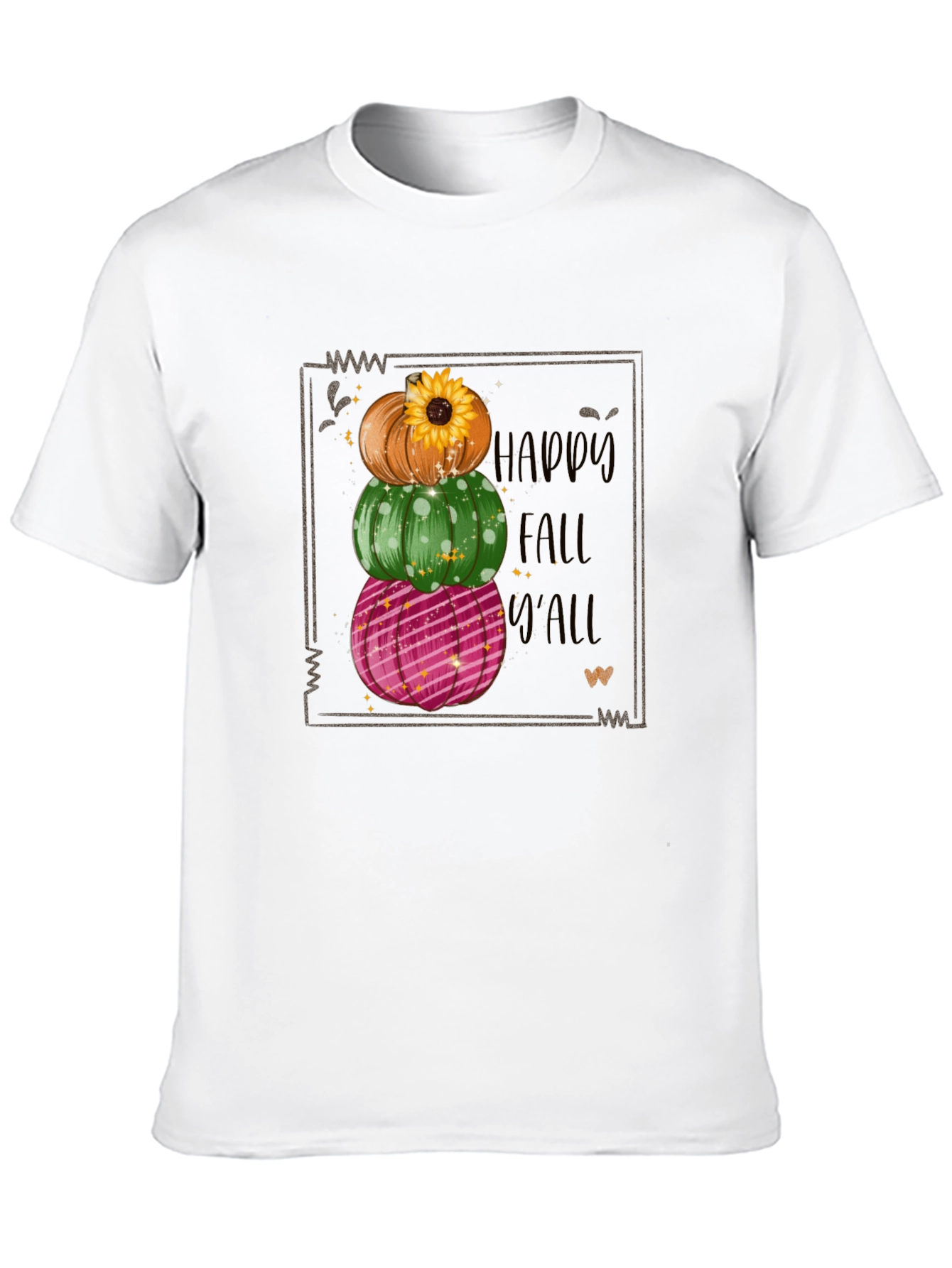 Happy Fall Yall Stacked Pumpkin T-Shirt